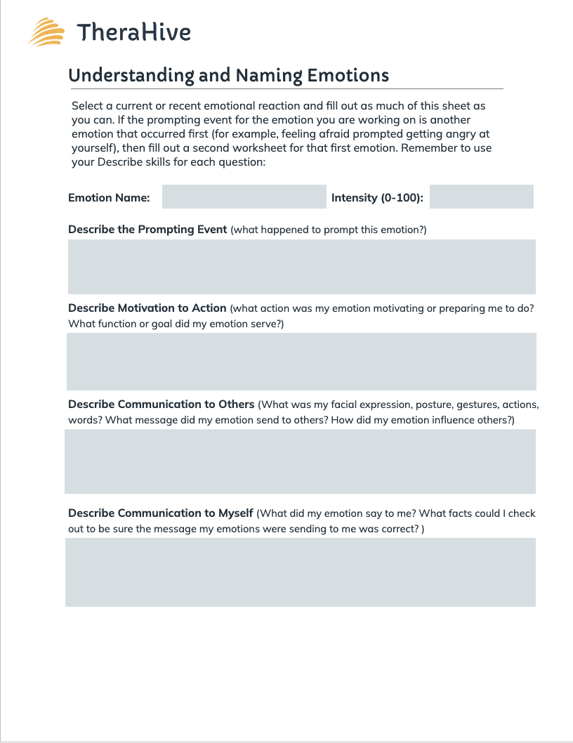 Emotion Regulation Worksheets in Free Printable Emotional Regulation Worksheets For Adults