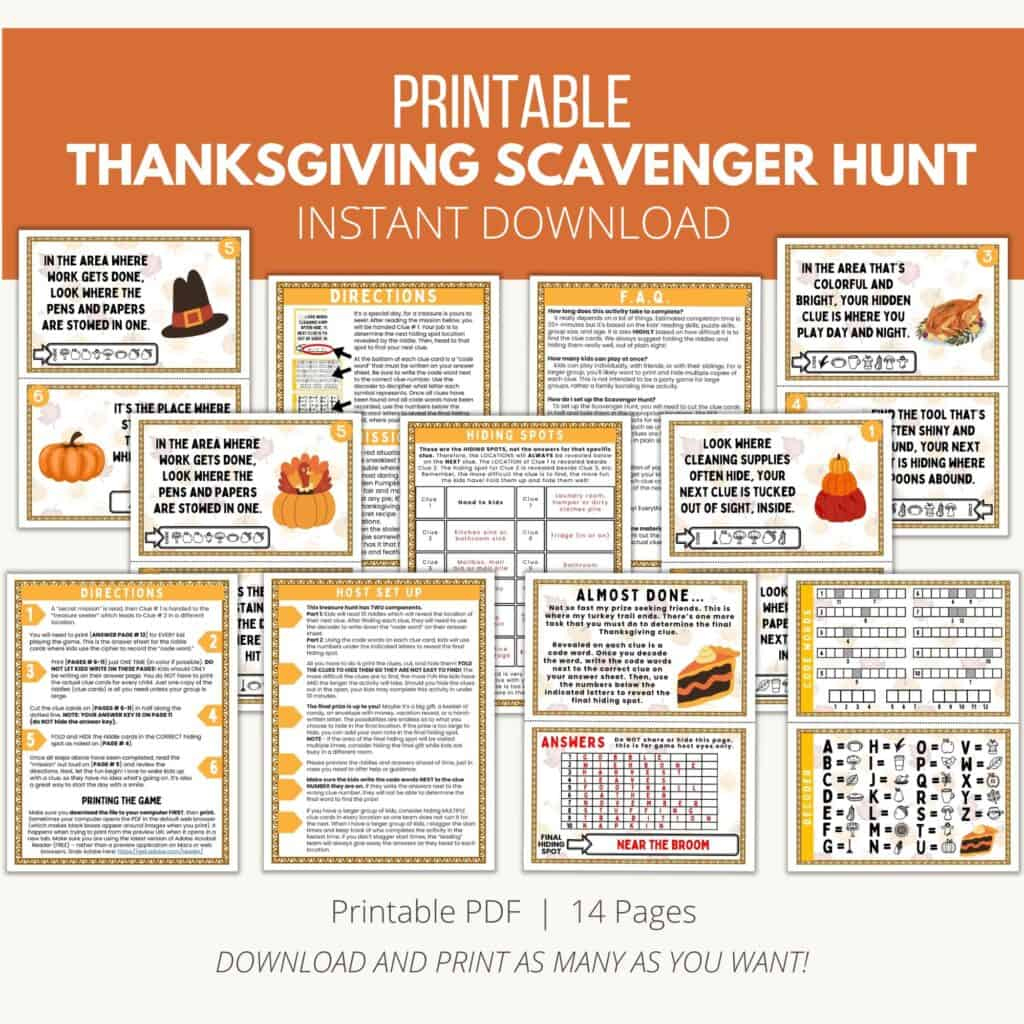 Exciting Thanksgiving Scavenger Hunt For Kids – Printable Fun! pertaining to Scavenger Hunt For Thanksgiving Printables