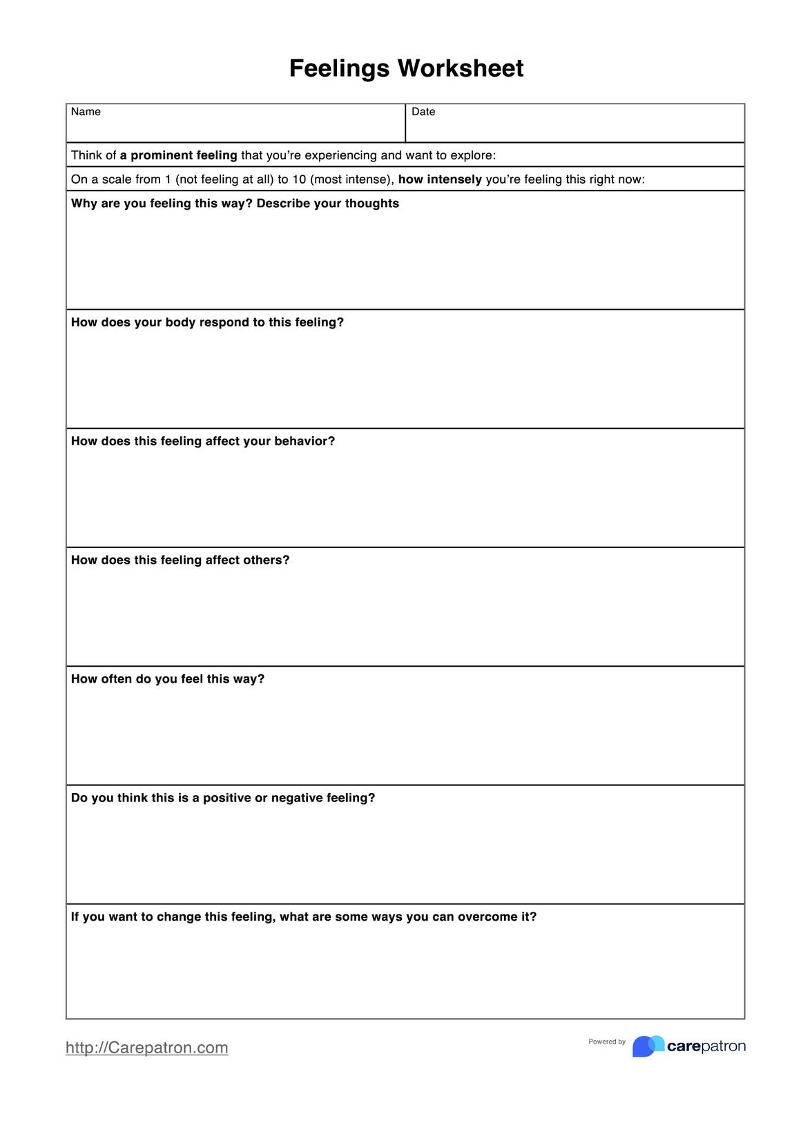 Feelings Worksheets inside Free Printable Emotional Regulation Worksheets For Adults