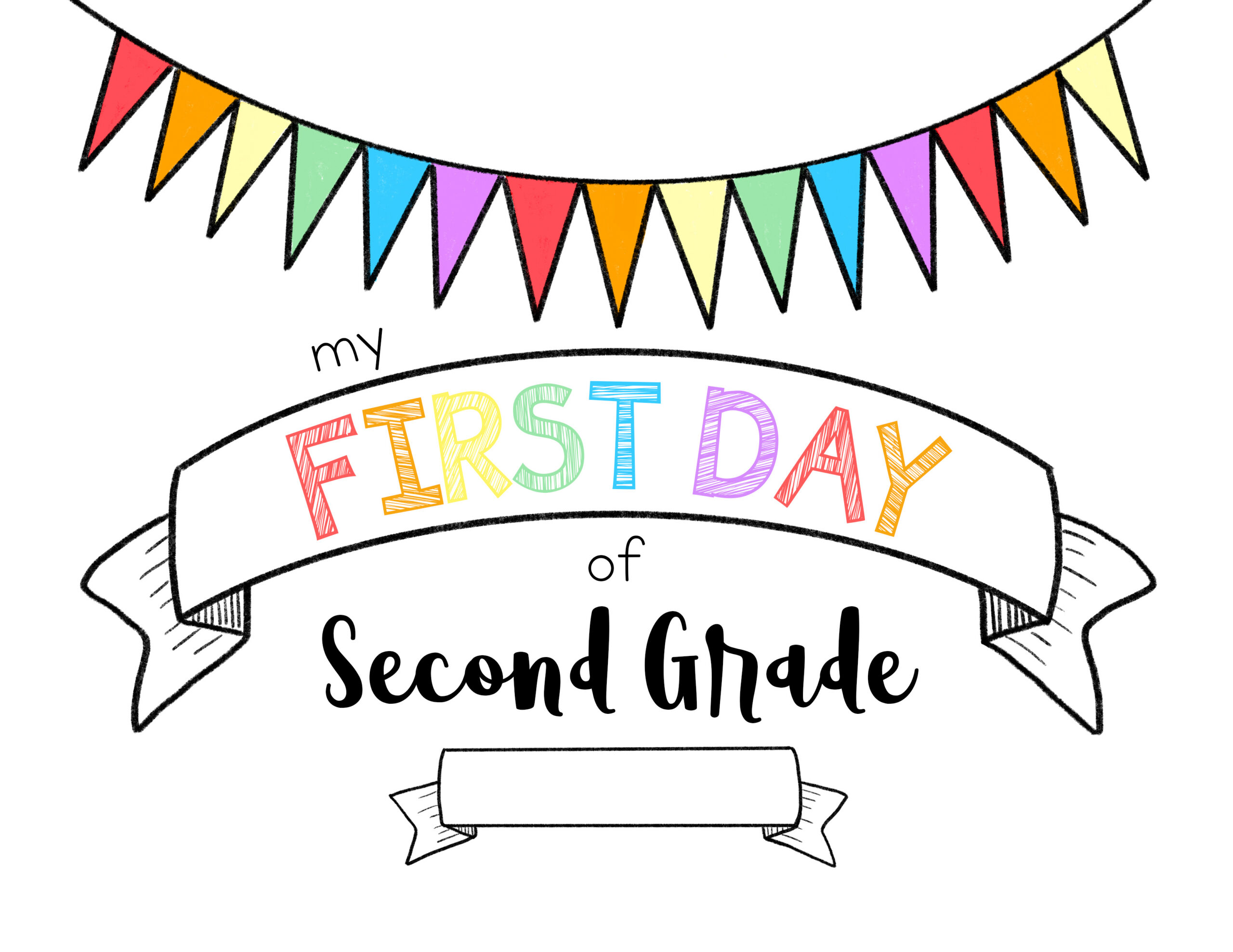 First Day Of 2Nd Grade Color - Meganhstudio within First Day Of 2Nd Grade Printable