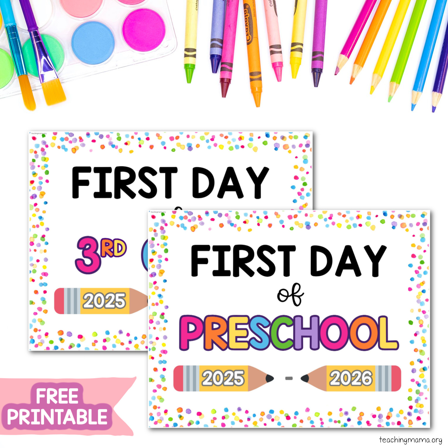 First Day Of School Signs Free Printable - Teaching Mama in First Day Of Preschool Sign Free Printable