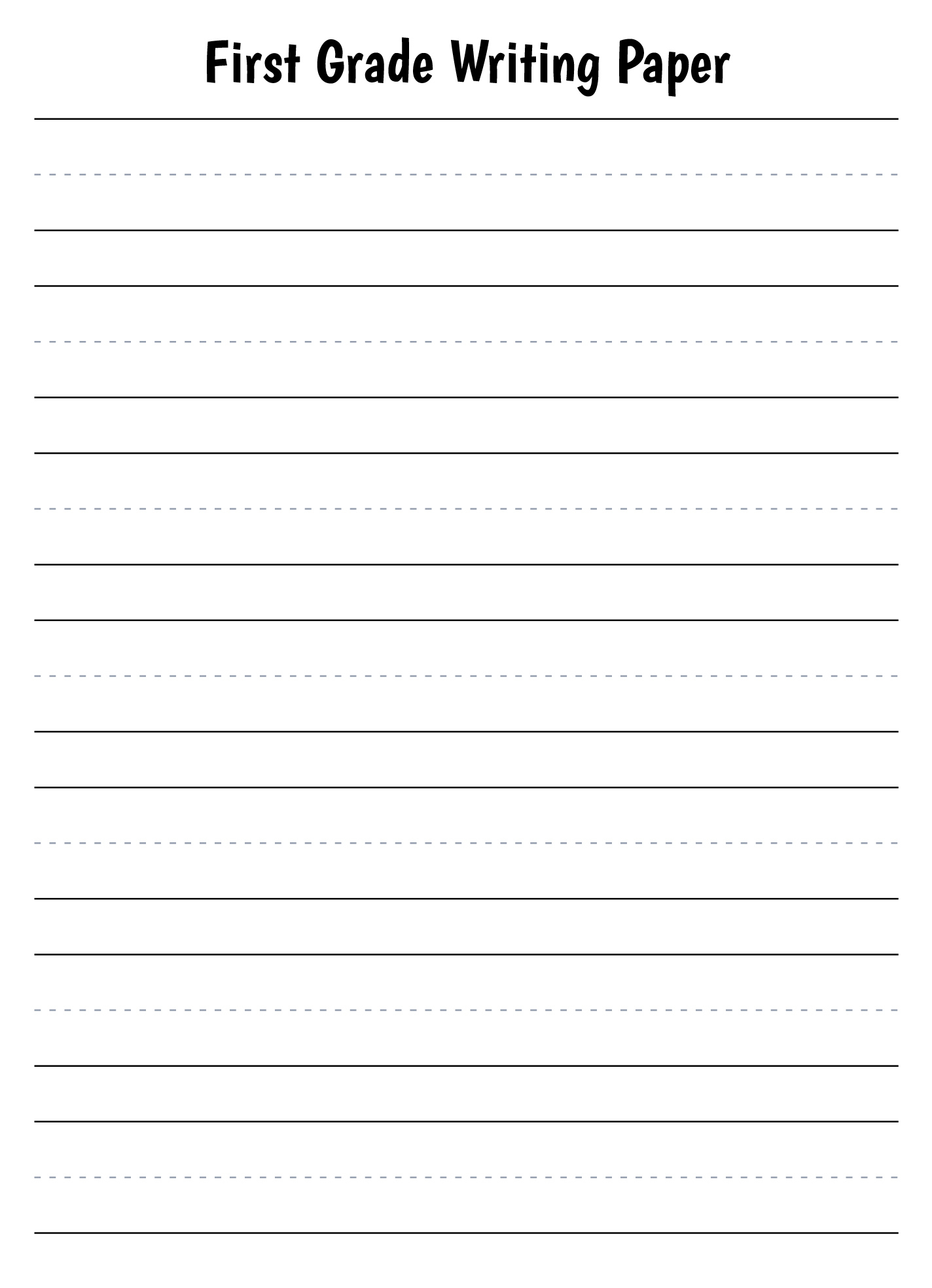 First Grade Lined Paper Free Google Docs Template - Gdoc.io pertaining to Primary Lined Writing Paper Printable