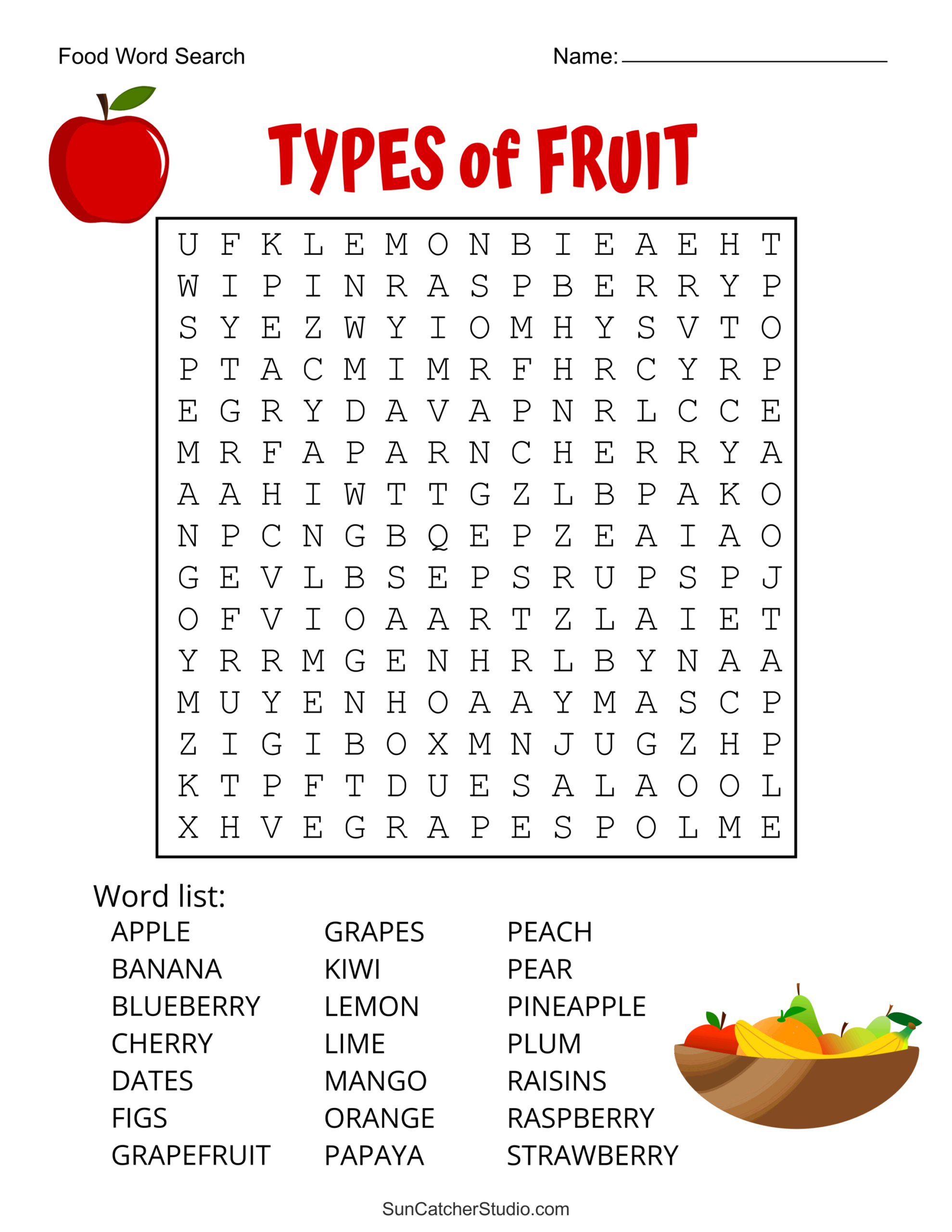 Food Word Search (Free Printable Puzzles) – Free Printables for Large Print Easy Word Search Printable
