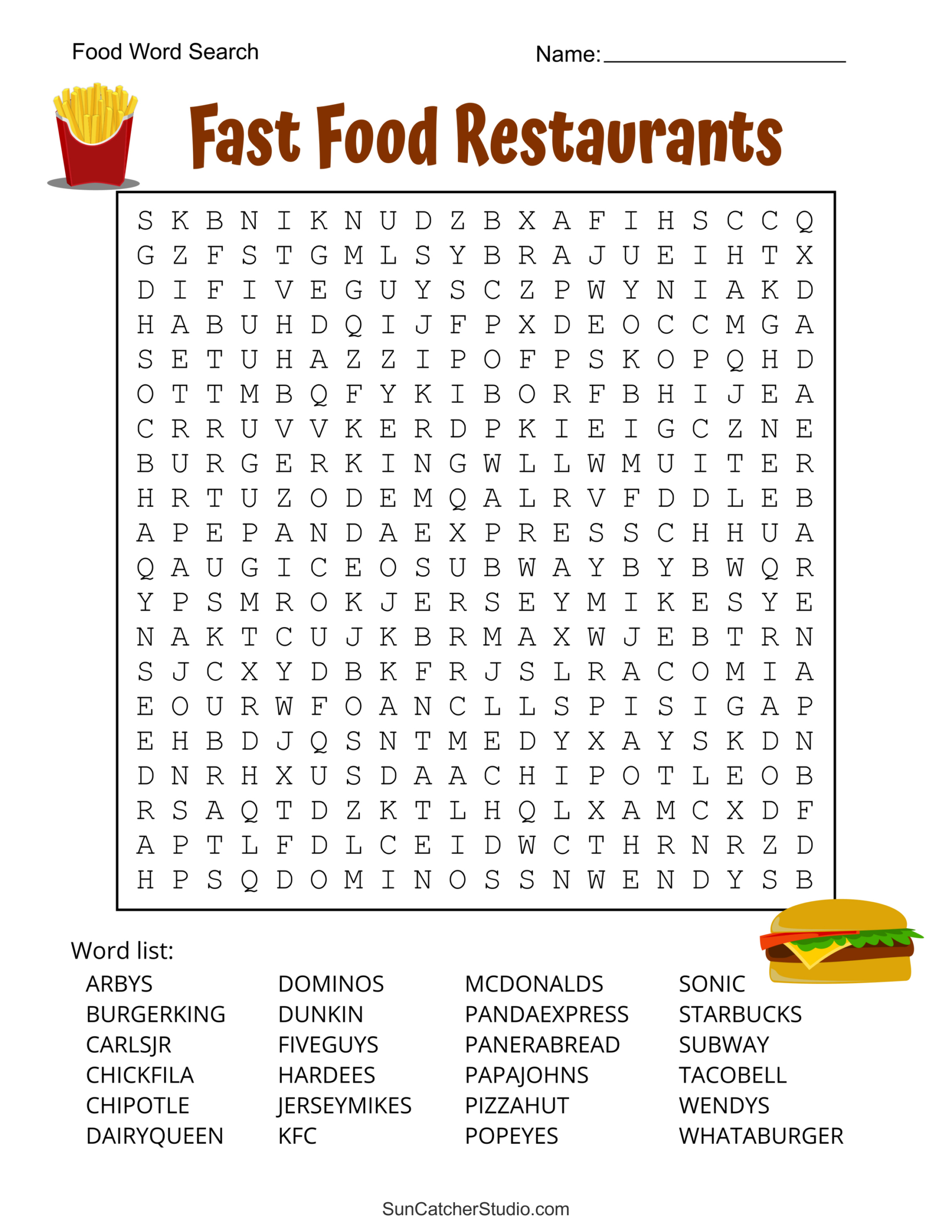 Food Word Search (Free Printable Puzzles) – Free Printables pertaining to Large Print Word Search Printable
