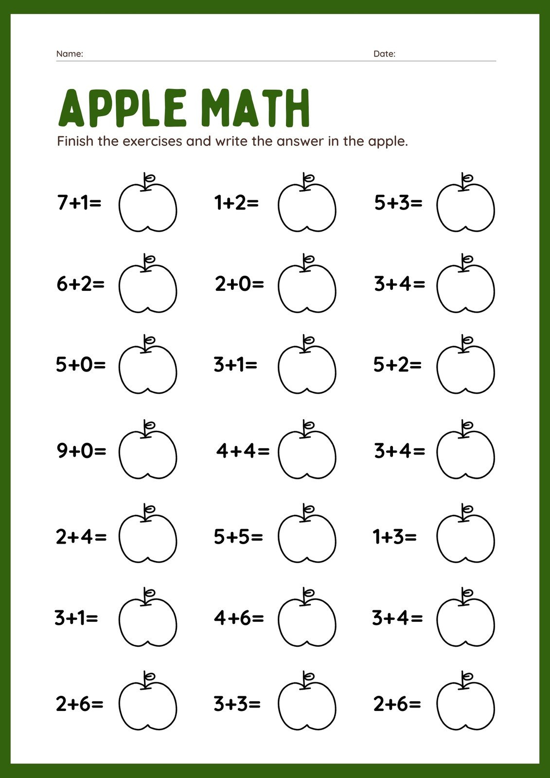 Free 1St Grade Math Worksheet Templates To Customize | Canva in Math For 1St Graders Printable