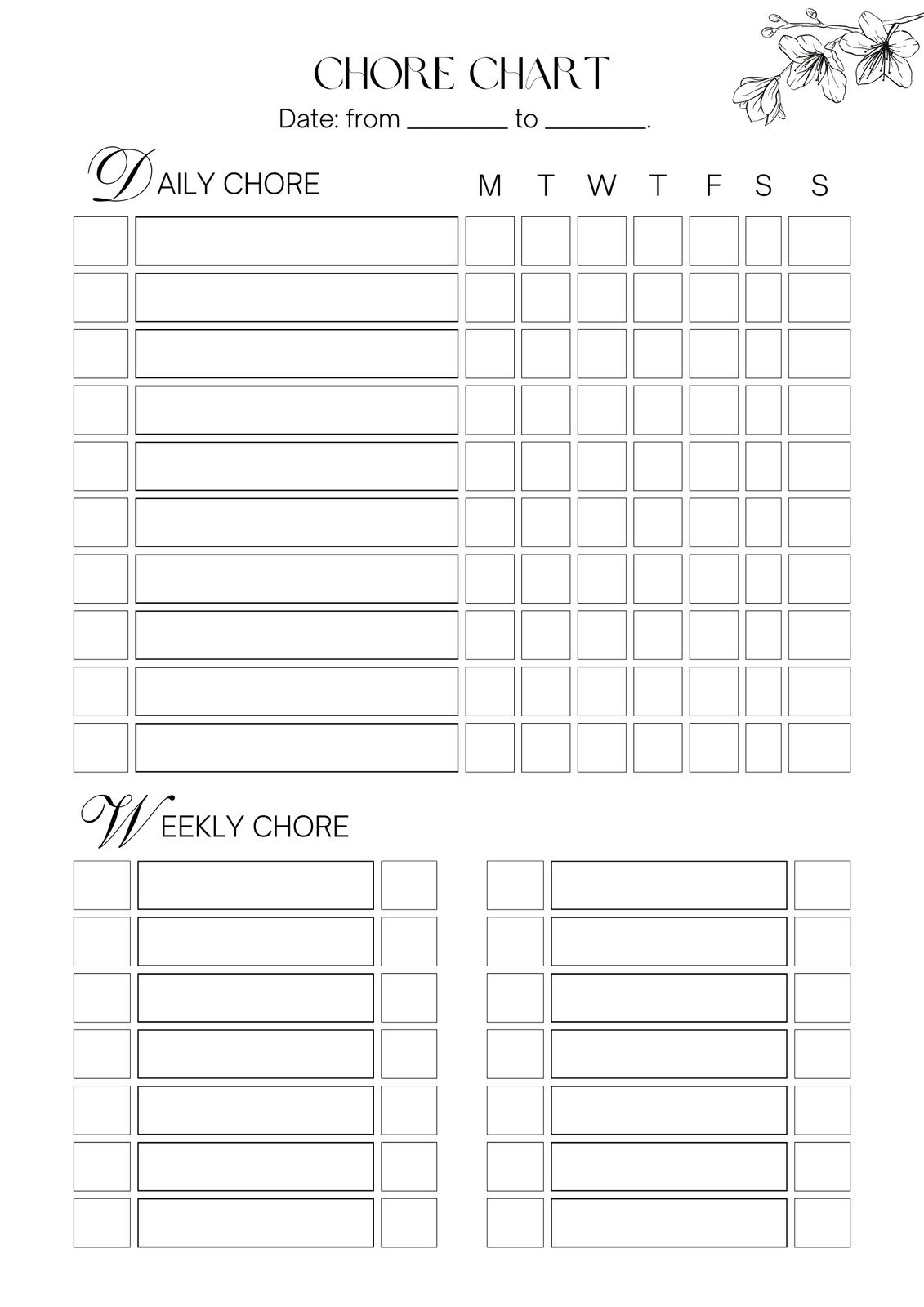 Free And Customizable Chore Templates pertaining to Free Printable Chore Chart Templates