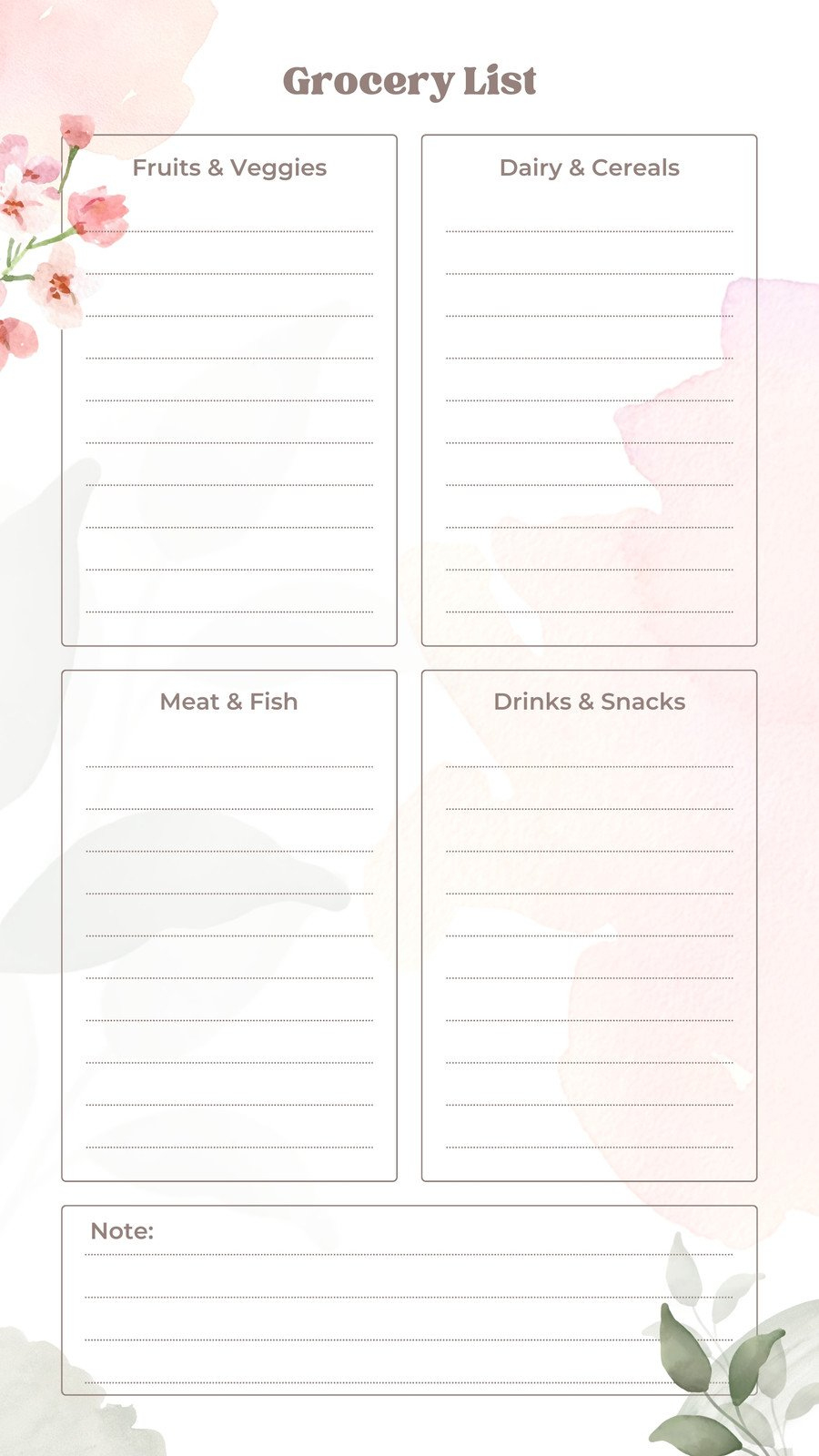 Free And Customizable Grocery Templates | Canva in Grocery List Template Free Printable