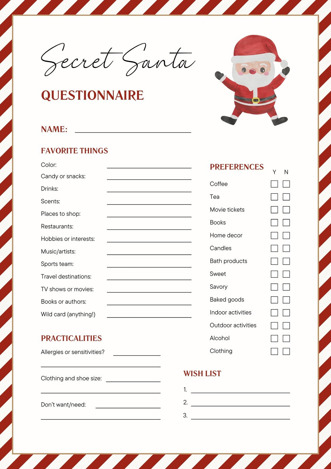 Free And Customizable Secret Santa Templates for Secret Santa Cards Printable Free