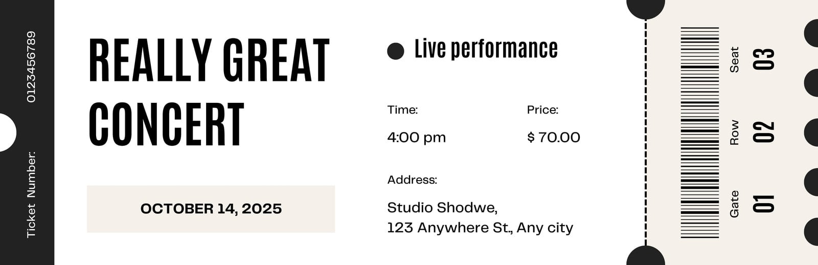 Free And Customizable Ticket Templates For Any Event | Canva within Free Printable Concert Ticket Template