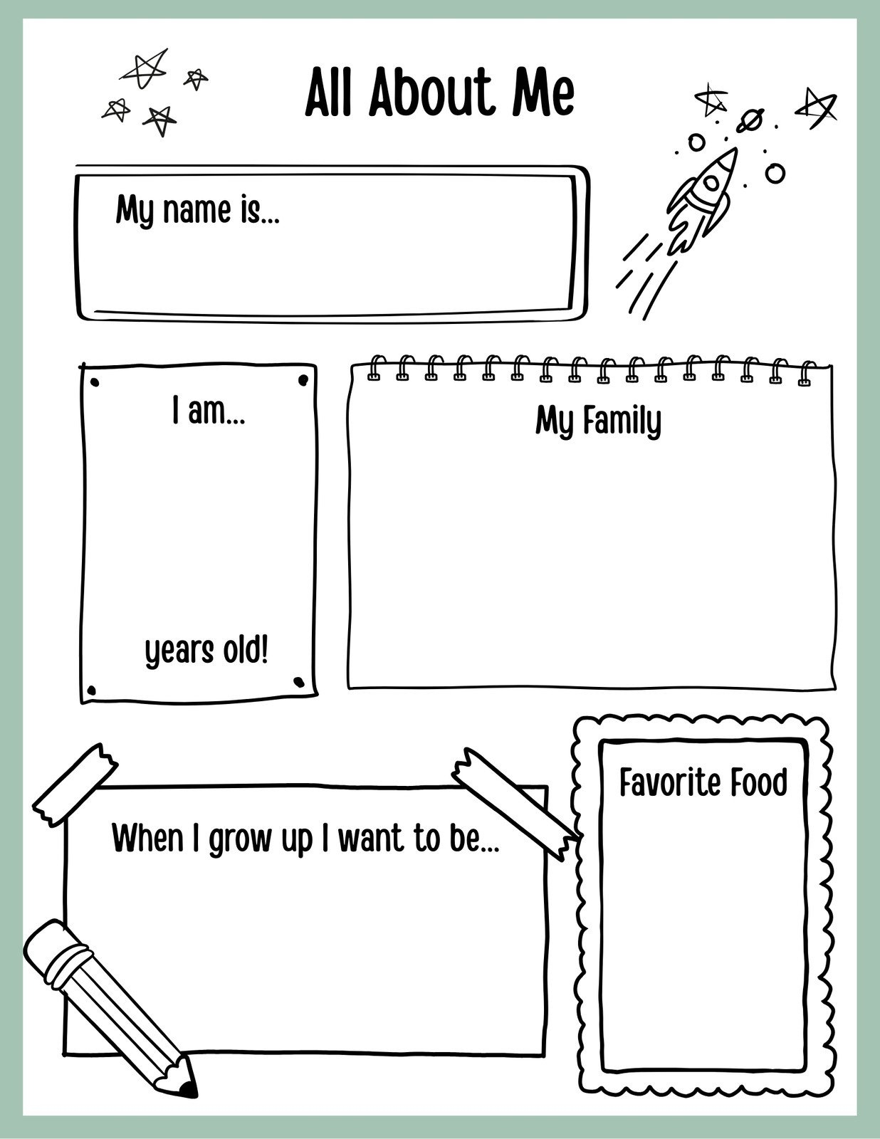 Free And Printable All About Me Worksheet Templates | Canva throughout Free All About Me Printable Worksheets