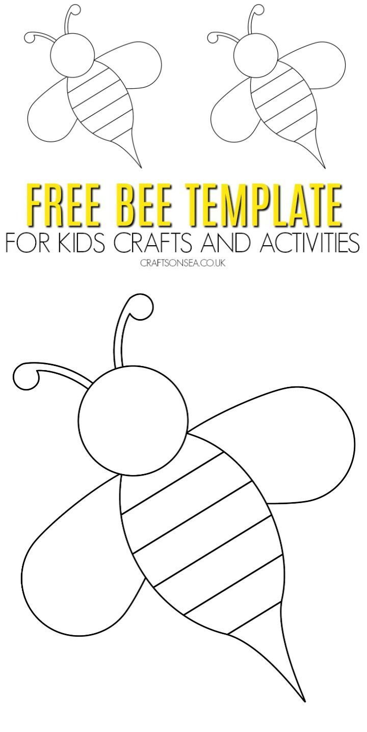 Free Bee Template (Printable Pdf) - Crafts On Sea throughout Free Printable Bumble Bee Template