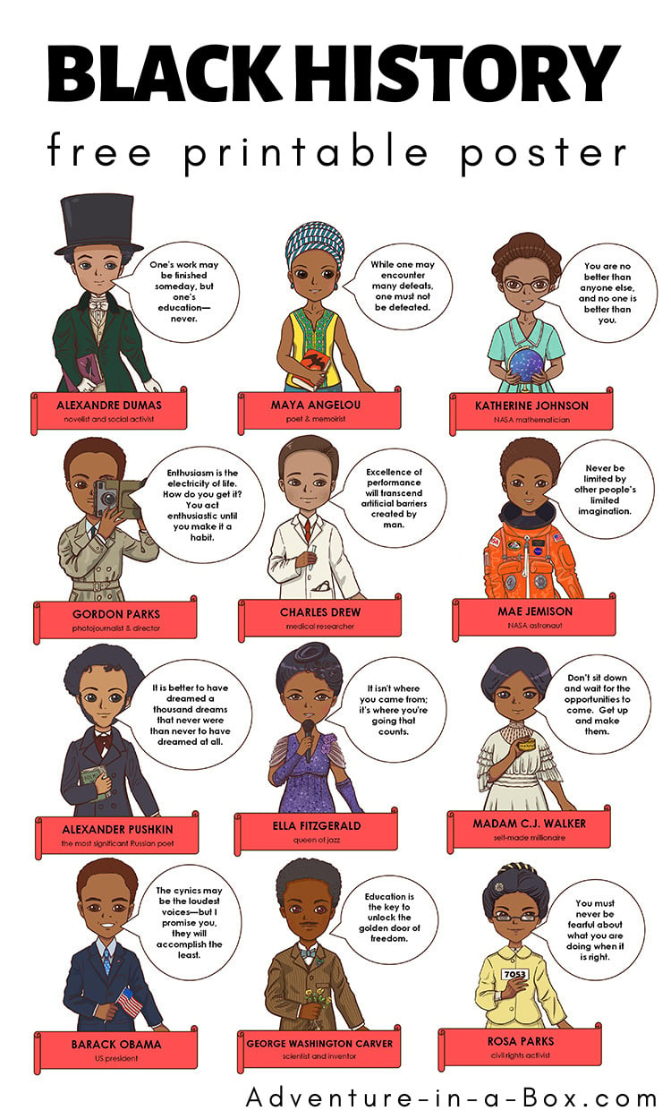Free Black History Month Posters within Free Printable Black History Month Posters