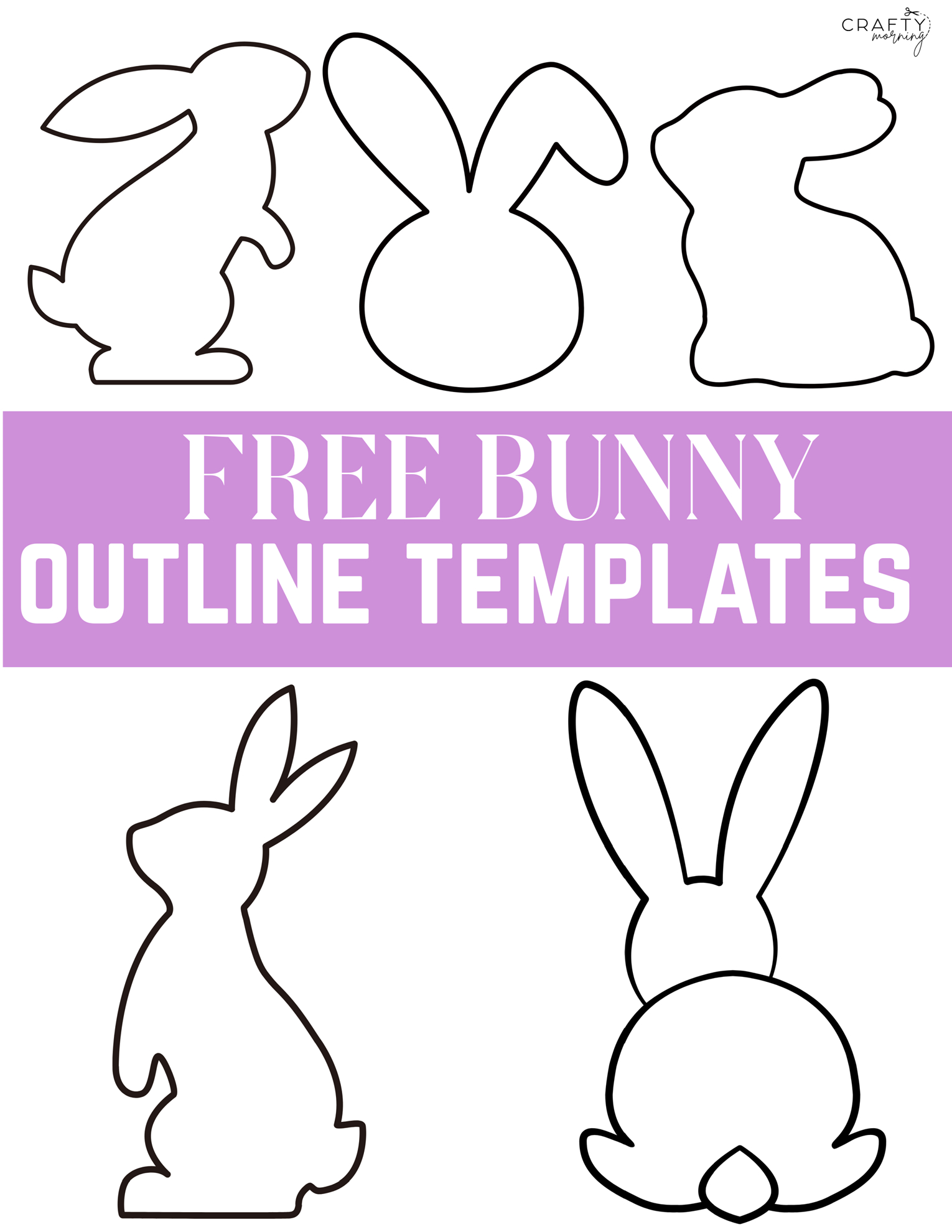 Free Bunny Outlines (Printable Templates) - Crafty Morning intended for Free Bunny Template Free Printable