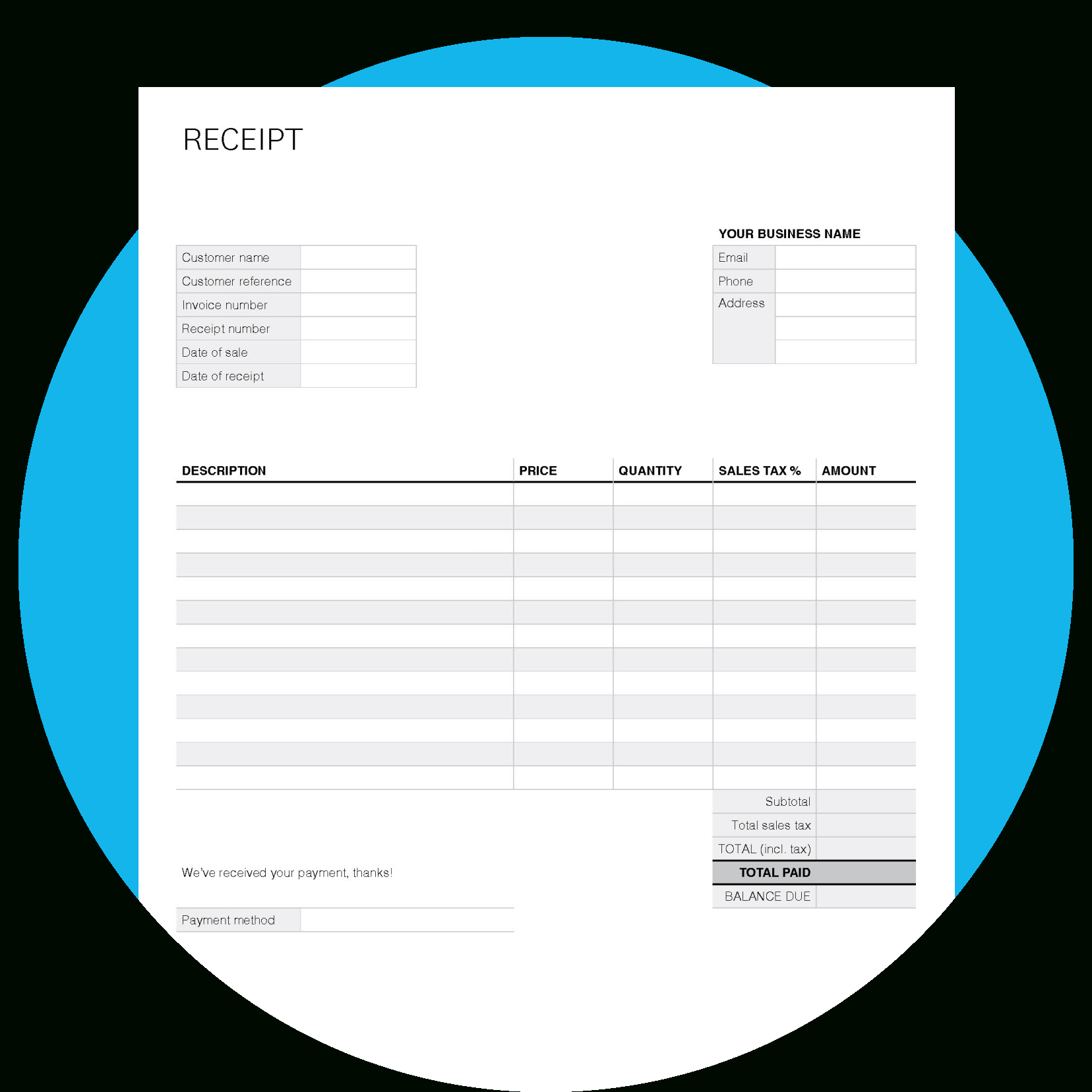 Free Cash Receipt Template | Xero Uk regarding Free Printable Receipt For Cash Payment