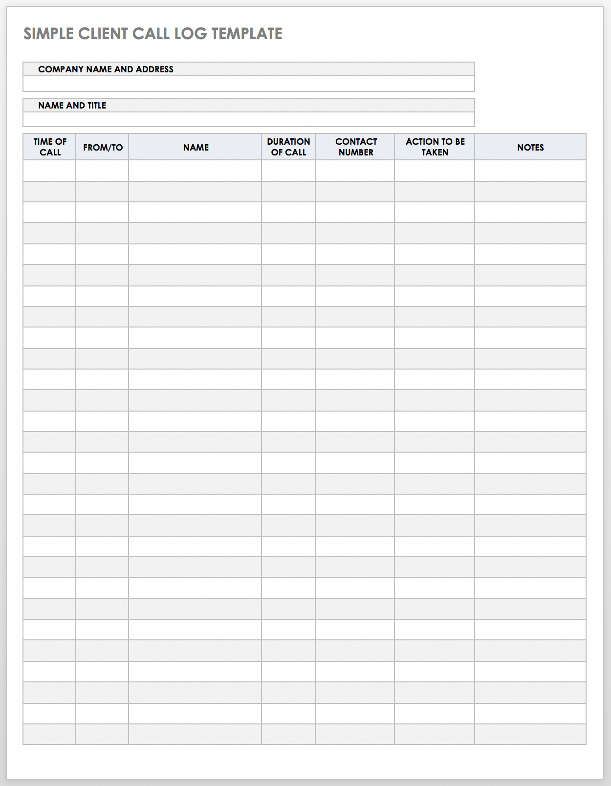 Free Client Call Log Templates | Smartsheet with Free Printable Printable Call Log Template