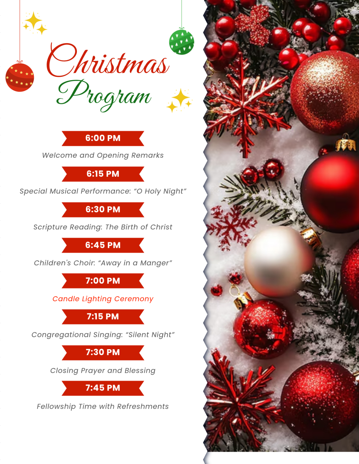 Free Custom Christmas Program Template To Edit Online inside Free Printable Christmas Programs For Church