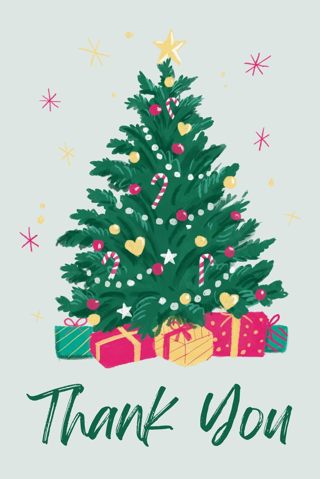 Free Custom Printable Christmas Thank You Card Templates | Canva regarding Christmas Thank You Cards Printable