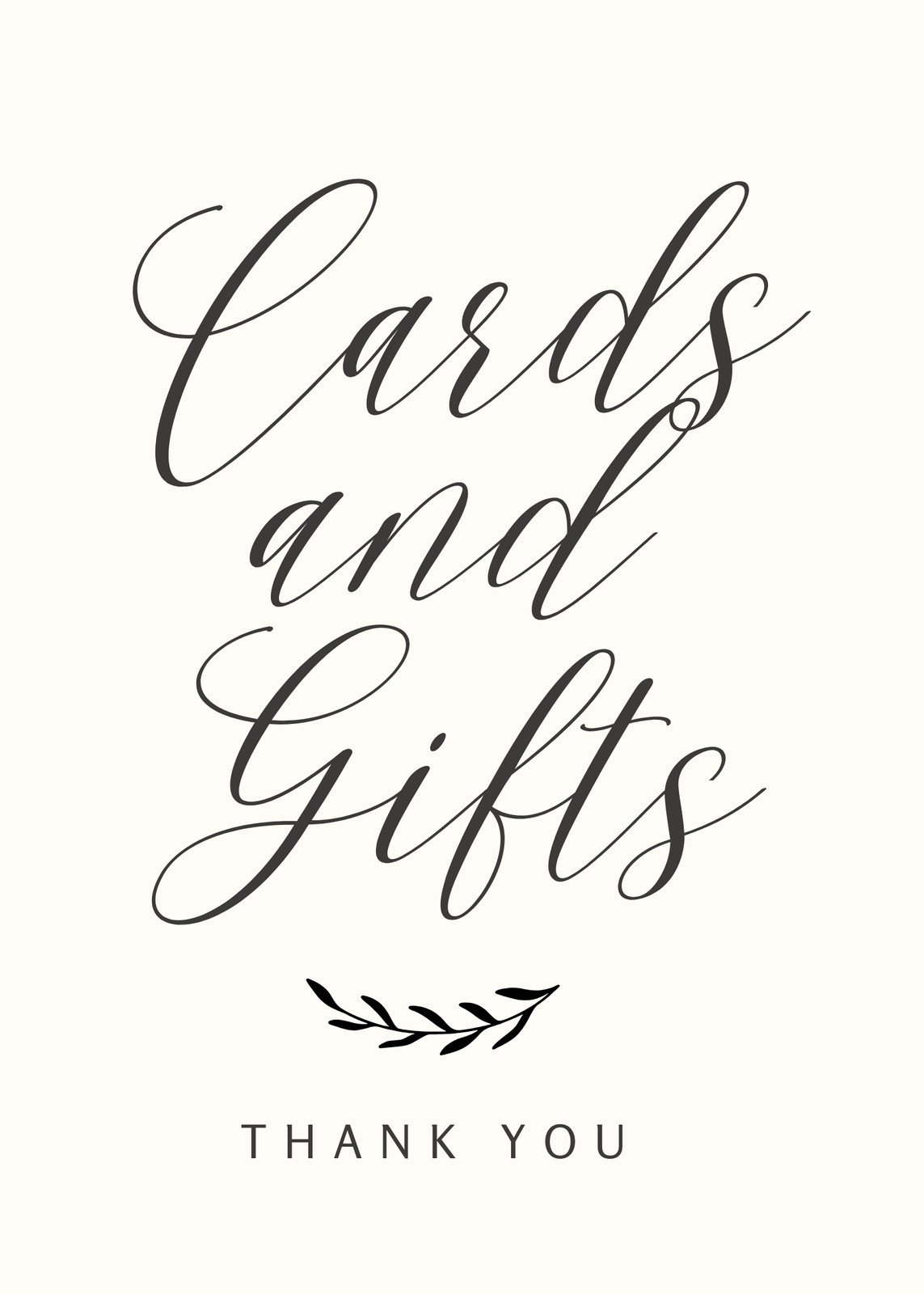 Free Custom Printable Wedding Thank You Card Templates | Canva in Cards And Gifts Sign Printable Free