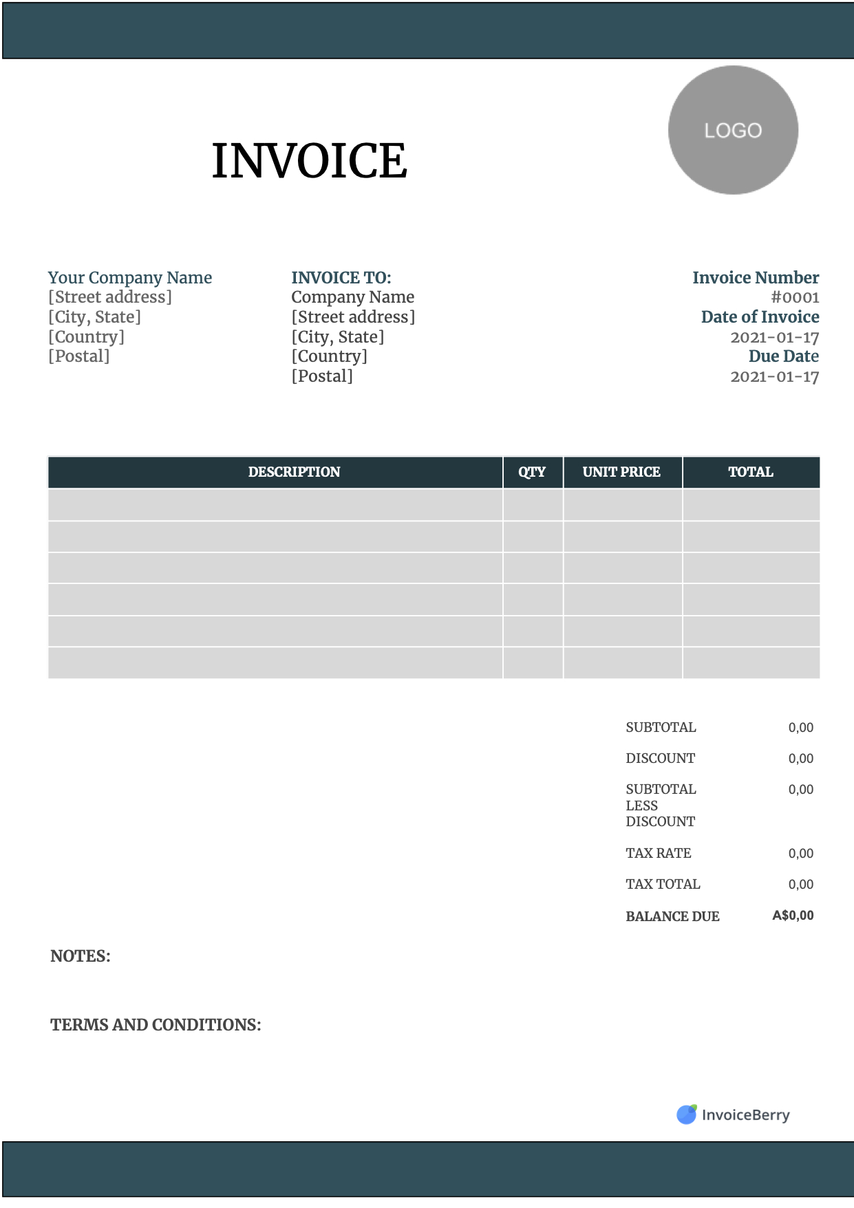 Free Invoice Templates Download - All Formats And Industries in Free Templates For Invoices Printable