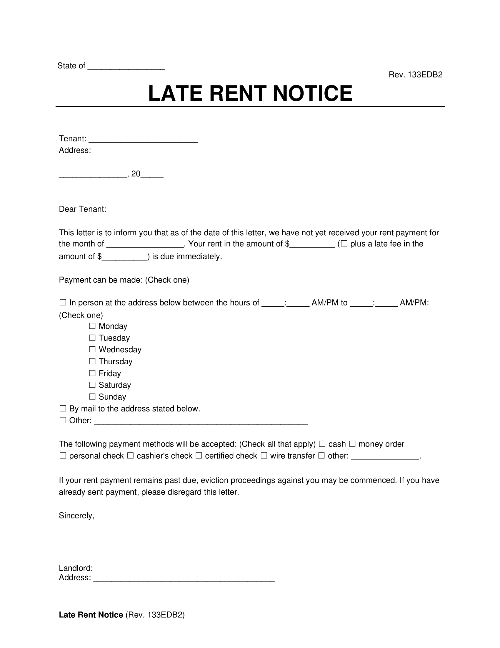Free Late Rent Notice Template | Download In Pdf intended for Free Printable Late Rent Notice Template
