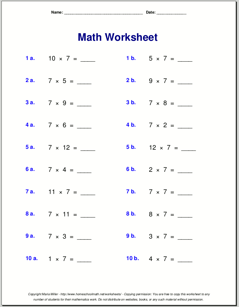 Free Math Worksheets within Free Printable Worksheets For Homeschooling