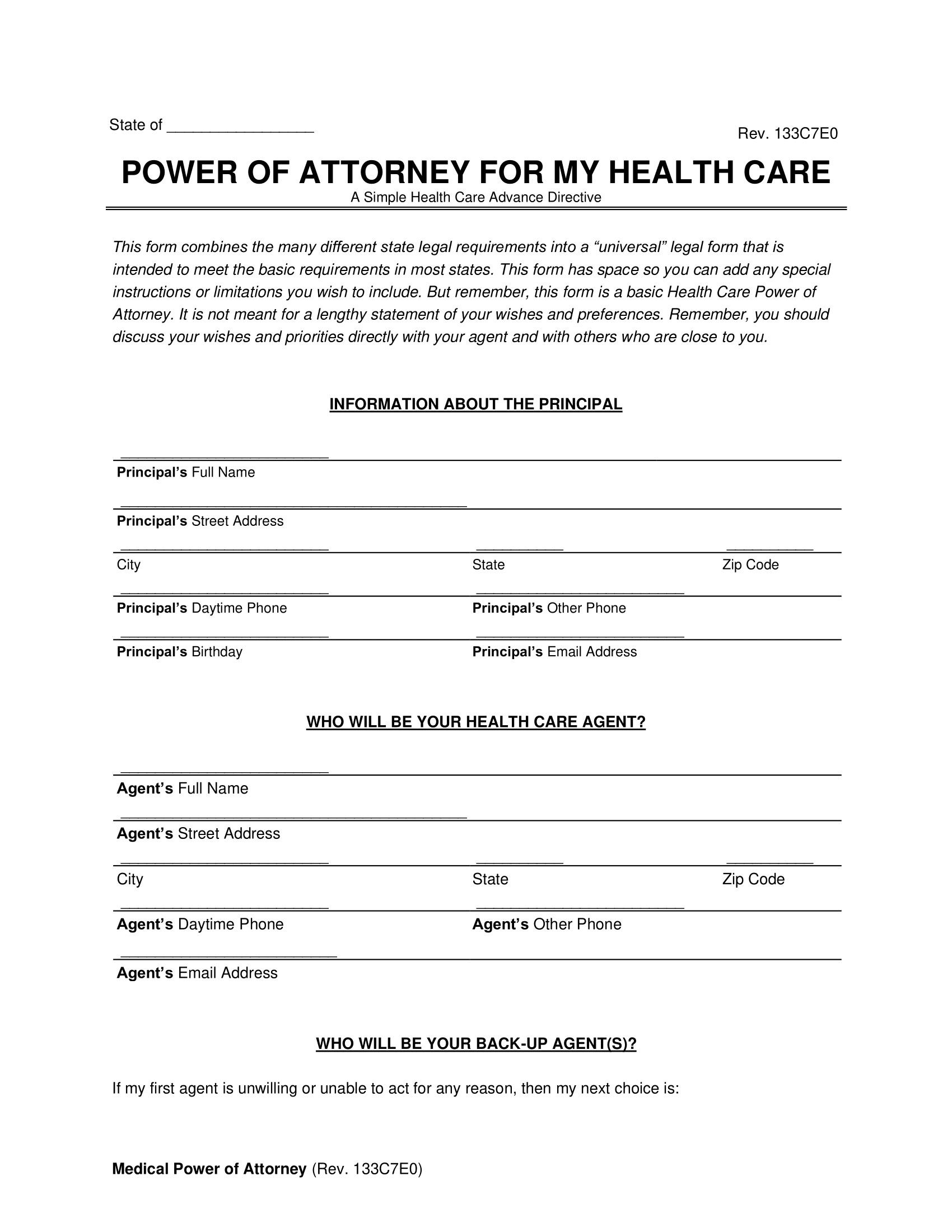 Free Medical Power Of Attorney Form | Pdf &amp;amp; Word inside Printable Medical Power of Attorney Form
