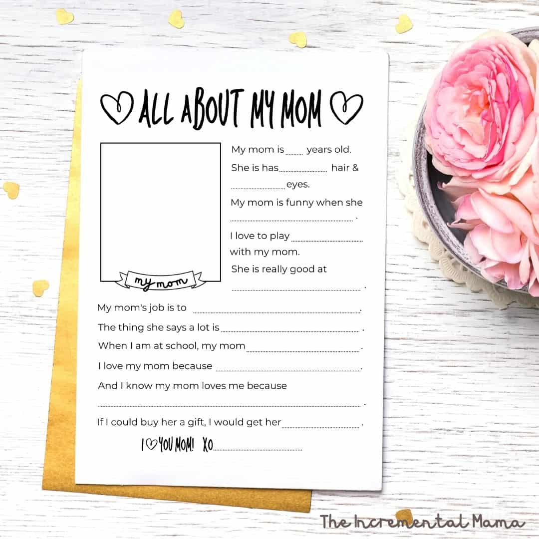 Free Mothers Day Questionnaire Printable Gift For Mom - Worksheets pertaining to Mother&amp;#039;S Day Questionnaire Free Printable