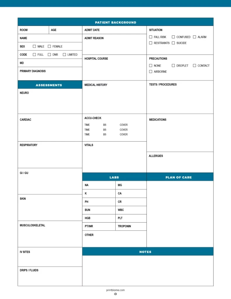 Free Nurse Report Sheets - 18 Nurse Brain Patient Sheets Pdf for Free Printable Nursing Report Sheet