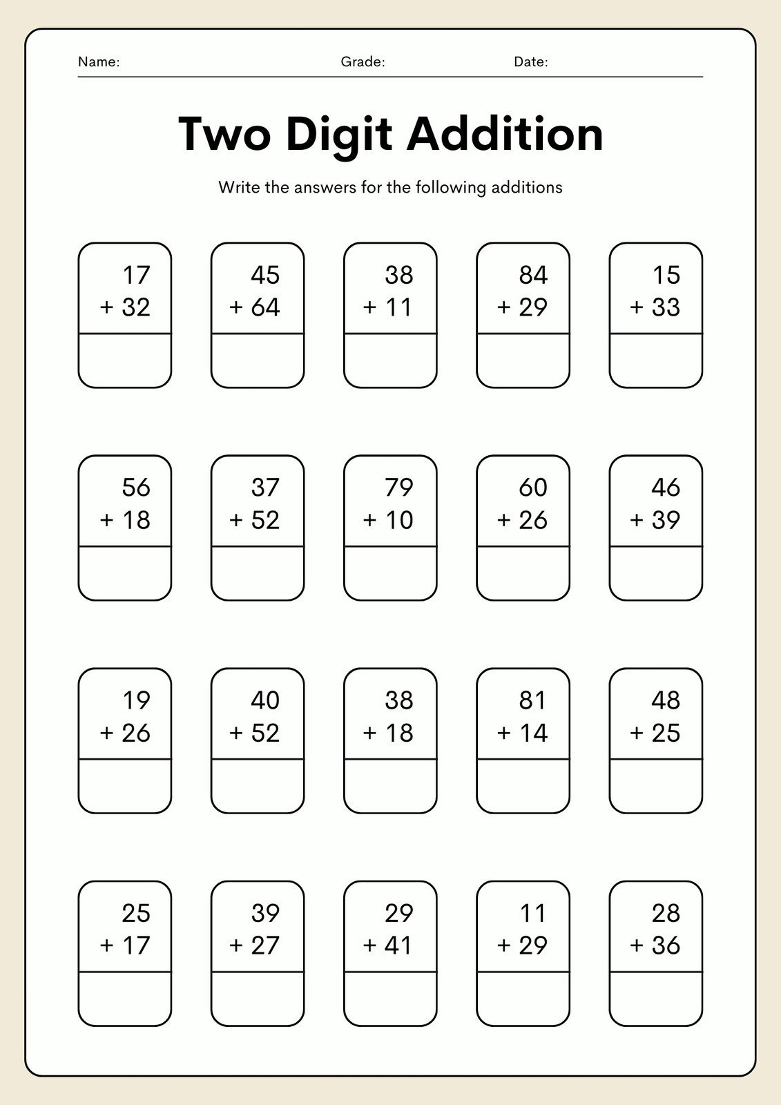 Free Printable 2Nd Grade Math Worksheets | Canva for Printable Worksheets For 2Nd Graders