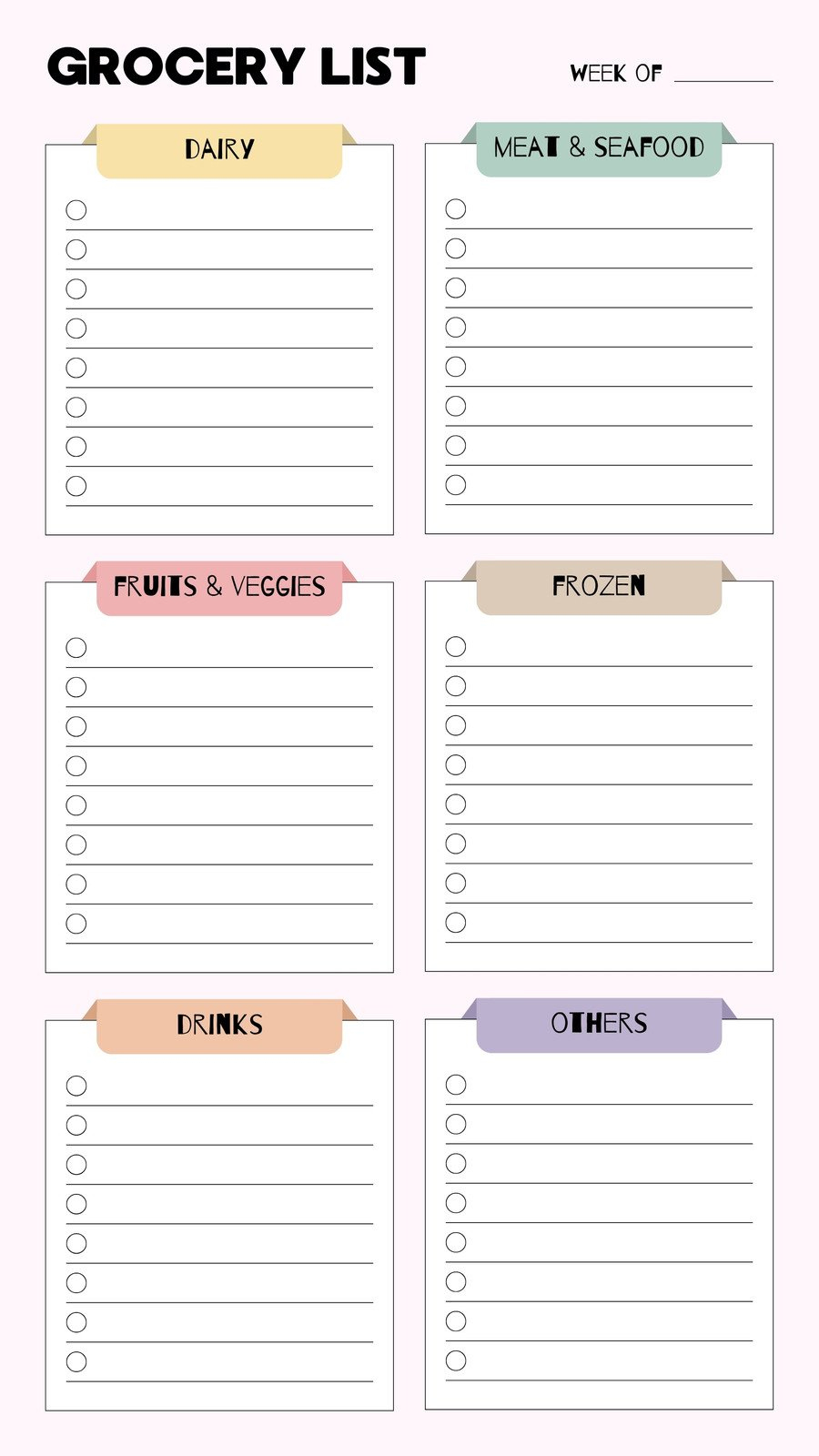 Free Printable And Customizable Grocery List Templates | Canva with regard to Shopping List Template Free Printable