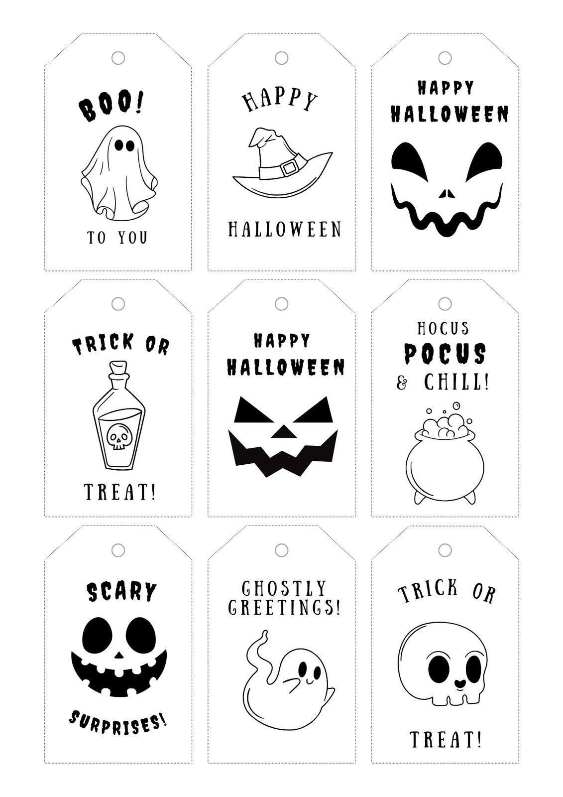 Free Printable And Customizable Halloween Tag Templates | Canva in Free Printable Labels For Halloween