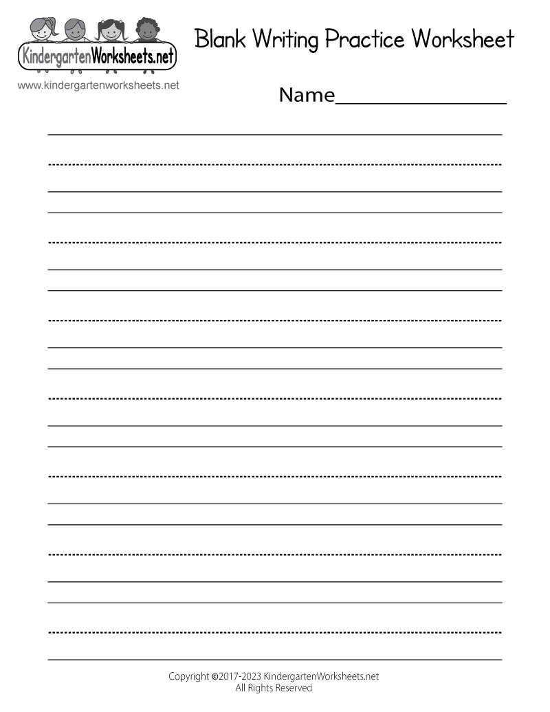 Free Printable Blank Writing Practice Worksheet within Handwriting Practice Sheets Free Printable