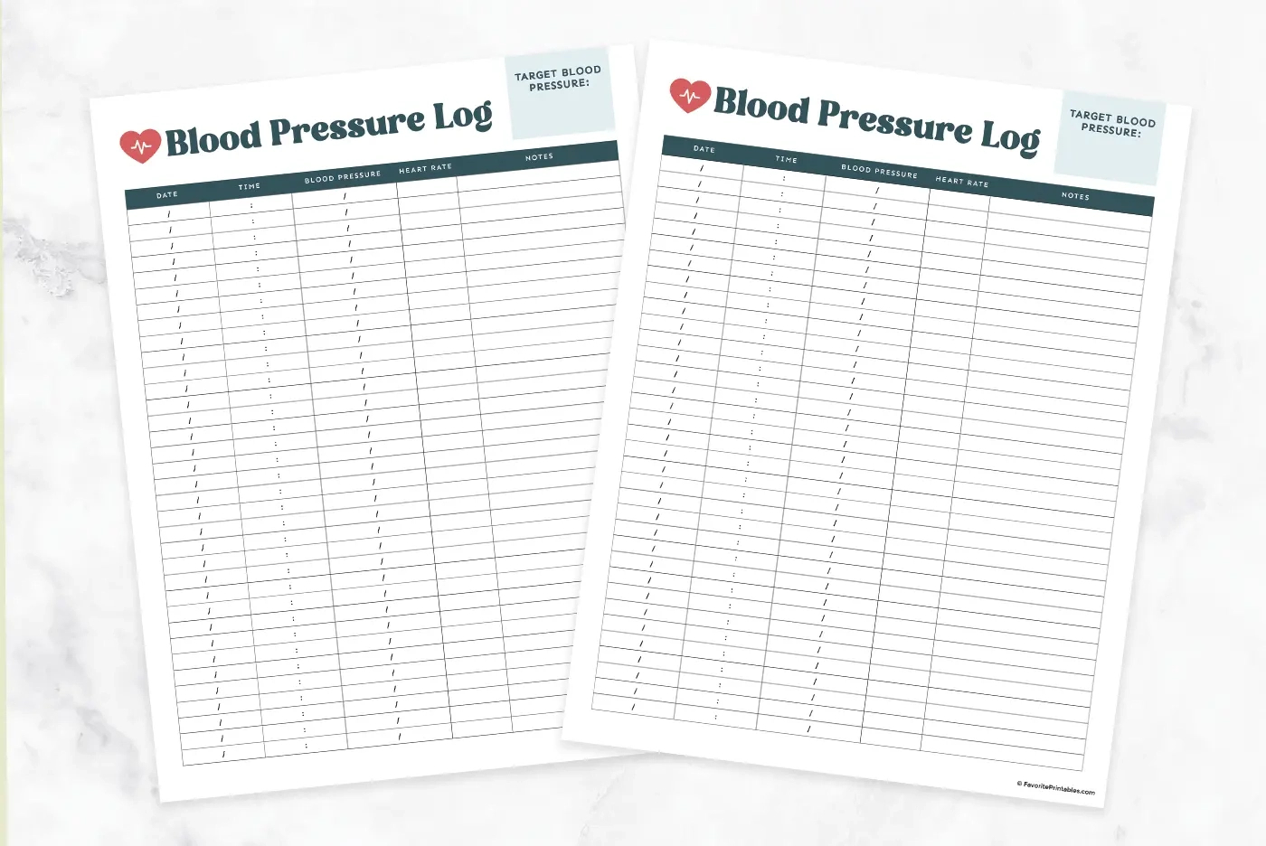 Free Printable Blood Pressure Log - Favorite Printables intended for American Heart Association Printable Blood Pressure Chart