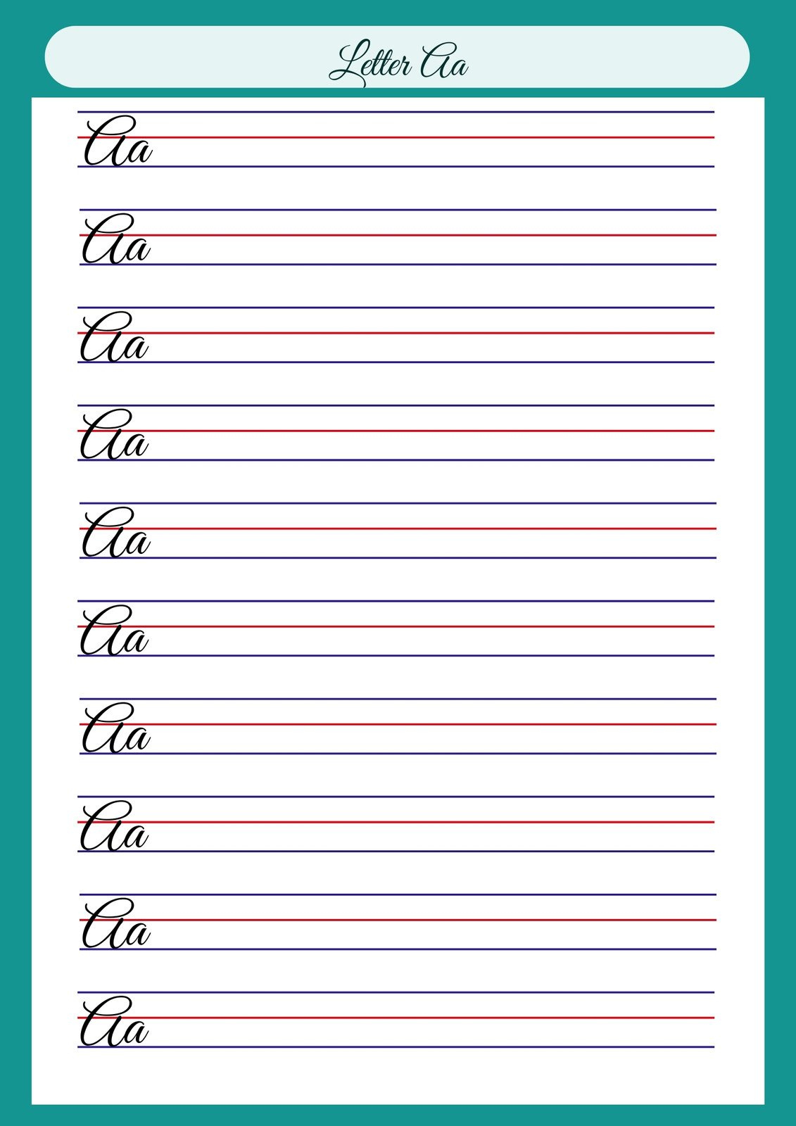 Free Printable Cursive Writing Worksheet Templates | Canva in Free Cursive Writing Worksheets Printable