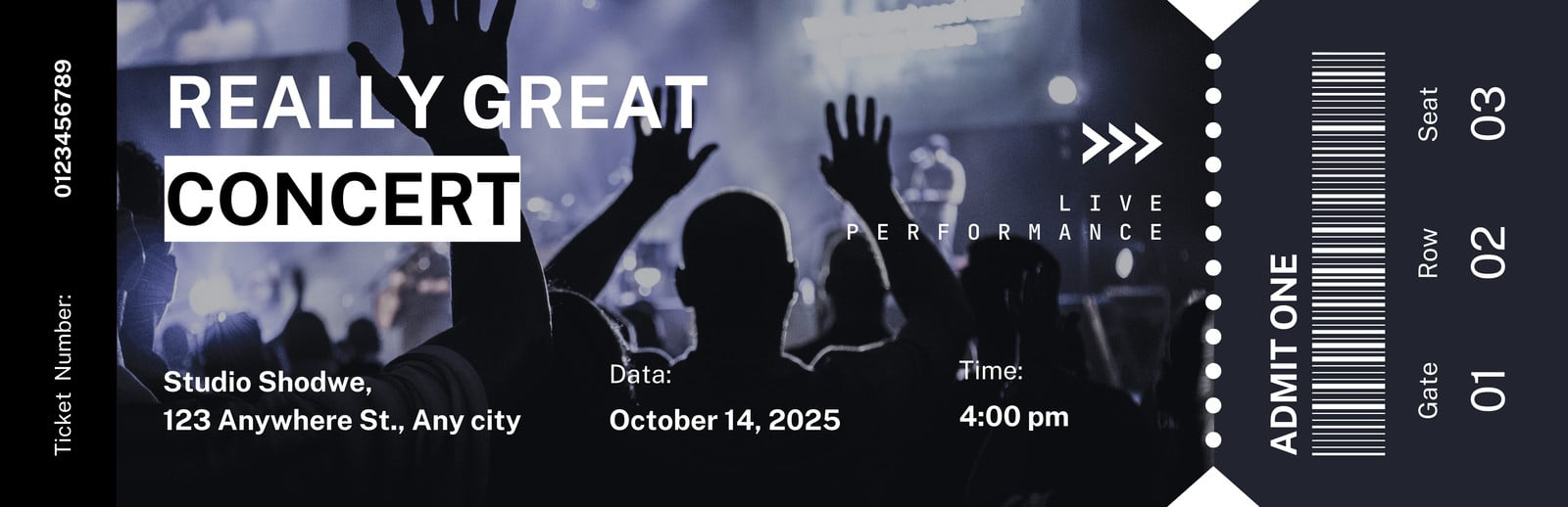 Free, Printable, Customizable Concert Ticket Templates | Canva intended for Free Printable Concert Ticket Template