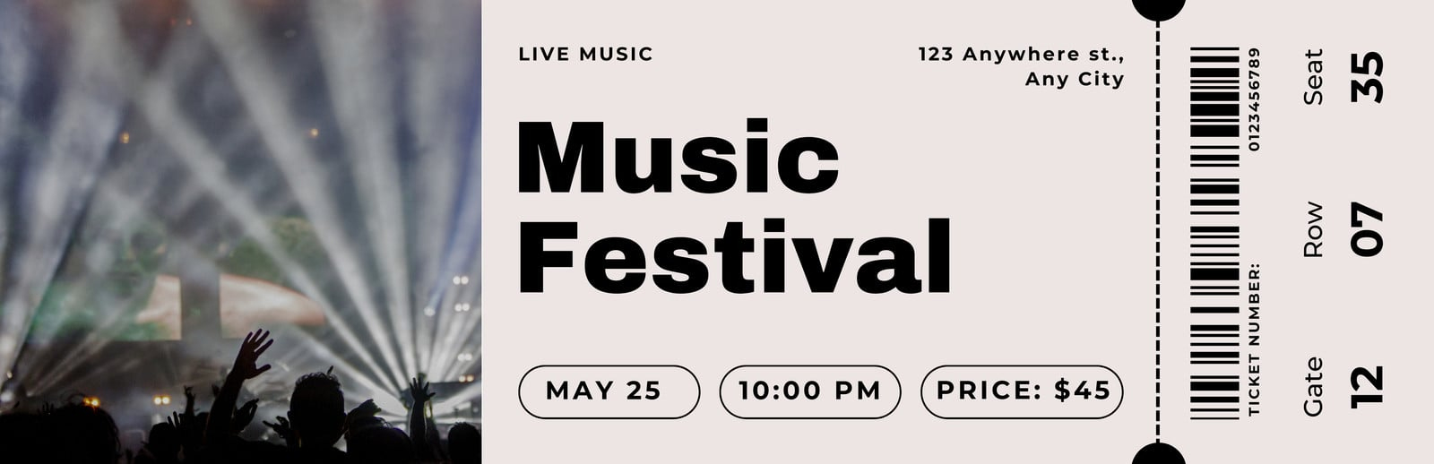 Free, Printable, Customizable Concert Ticket Templates | Canva regarding Free Printable Concert Ticket Template