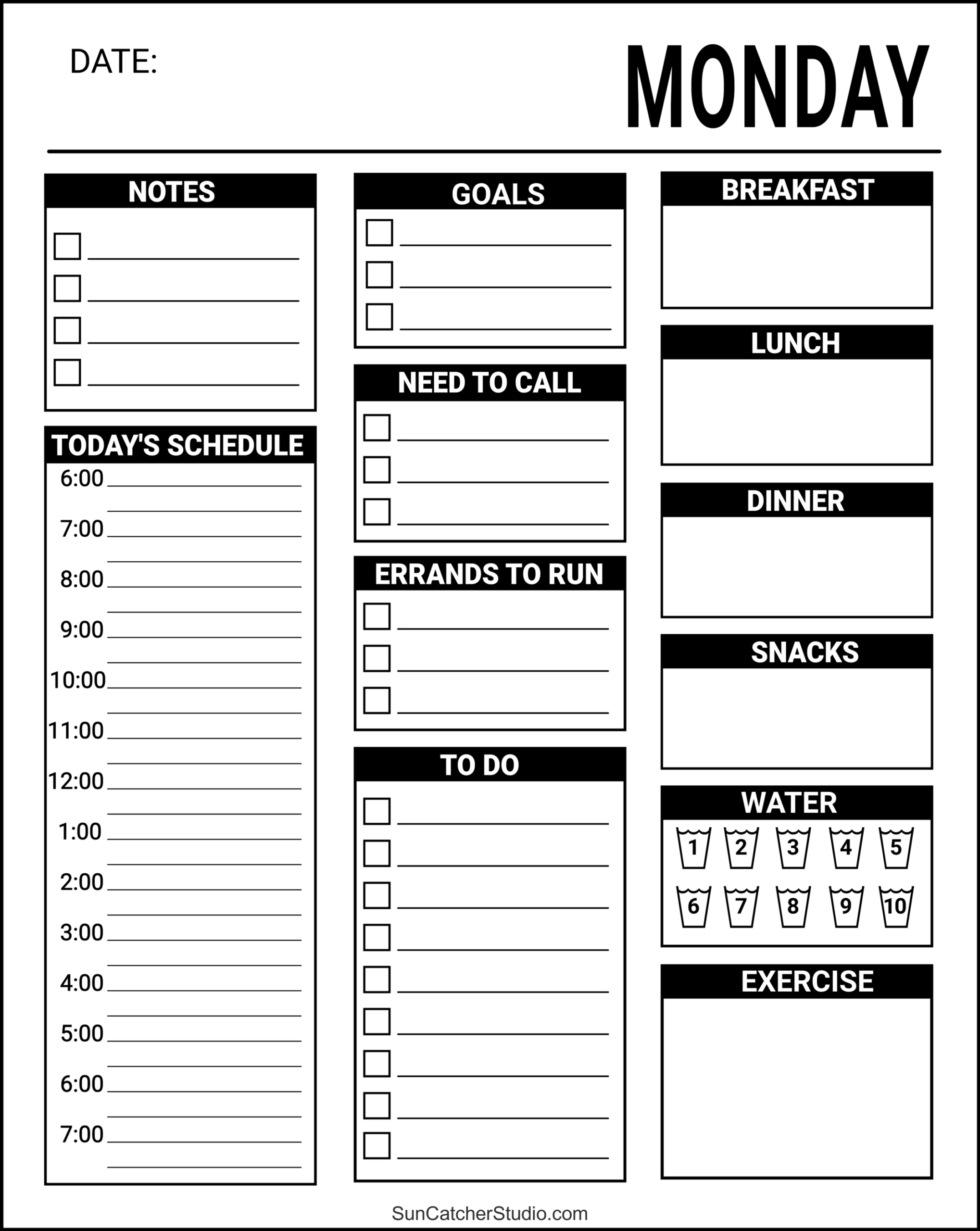 Free Printable Daily Planner Templates Pdf Format – Free with Daily Planner Template Free Printable