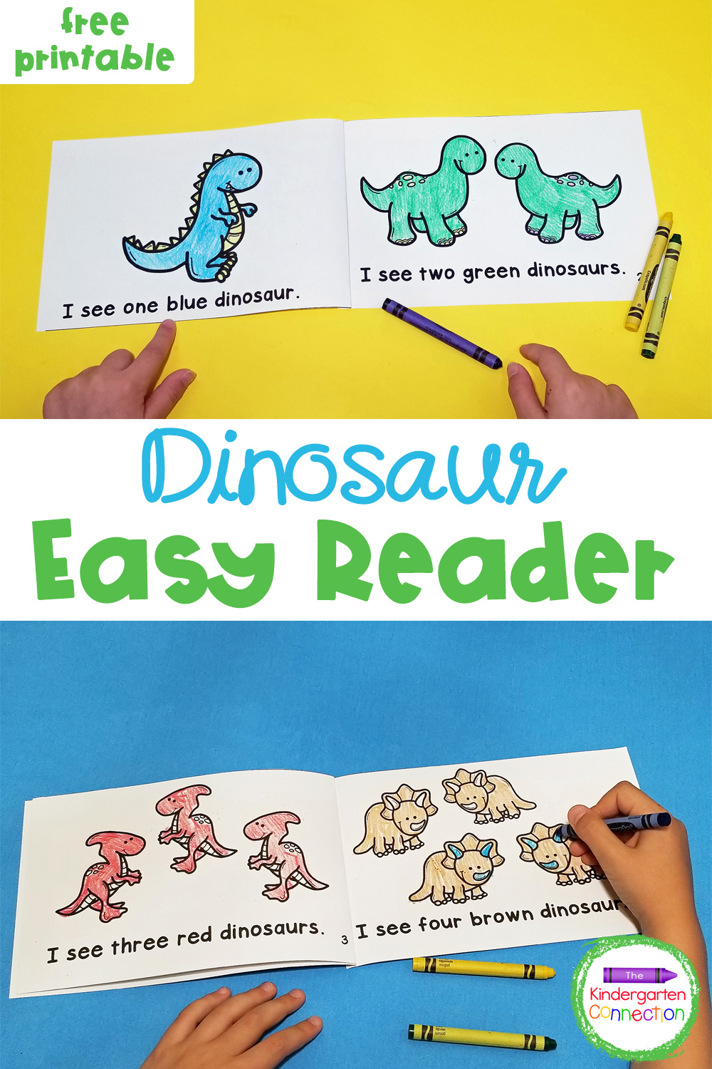 Free Printable Dinosaur Emergent Reader in Printable Story Books For Kindergarten