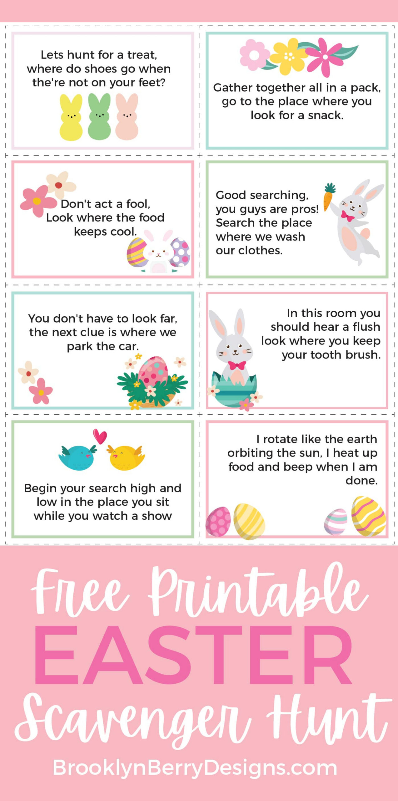 Free Printable Easter Scavenger Hunt - Brooklyn Berry Designs intended for Easter Scavenger Hunt Free Printable