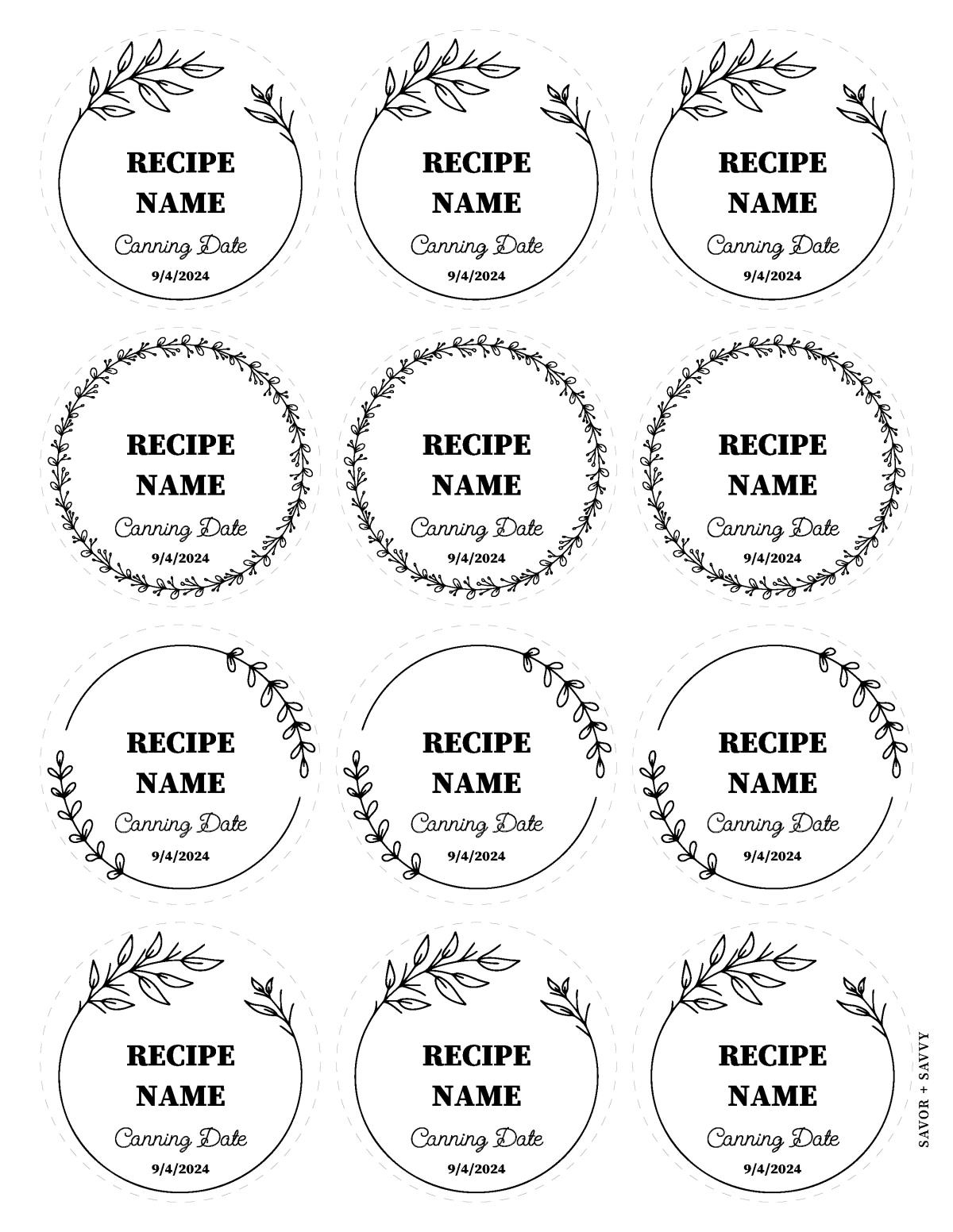 Free Printable &amp;amp; Editable Canning Labels - Savor + Savvy within Jelly Jar Labels Printable Free
