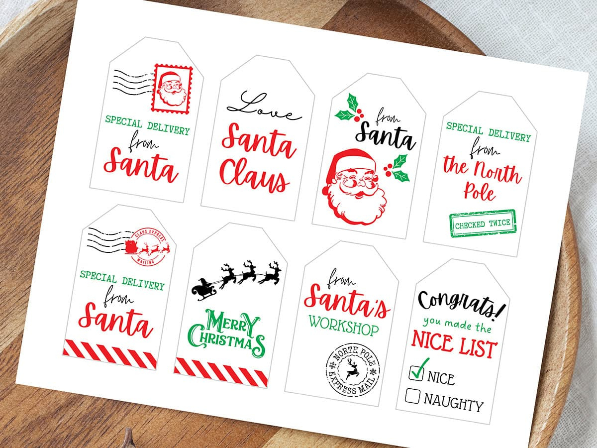Free Printable &amp;quot;From Santa&amp;quot; Gift Tags For Christmas - Aubree Originals pertaining to Printable Christmas Labels From Santa