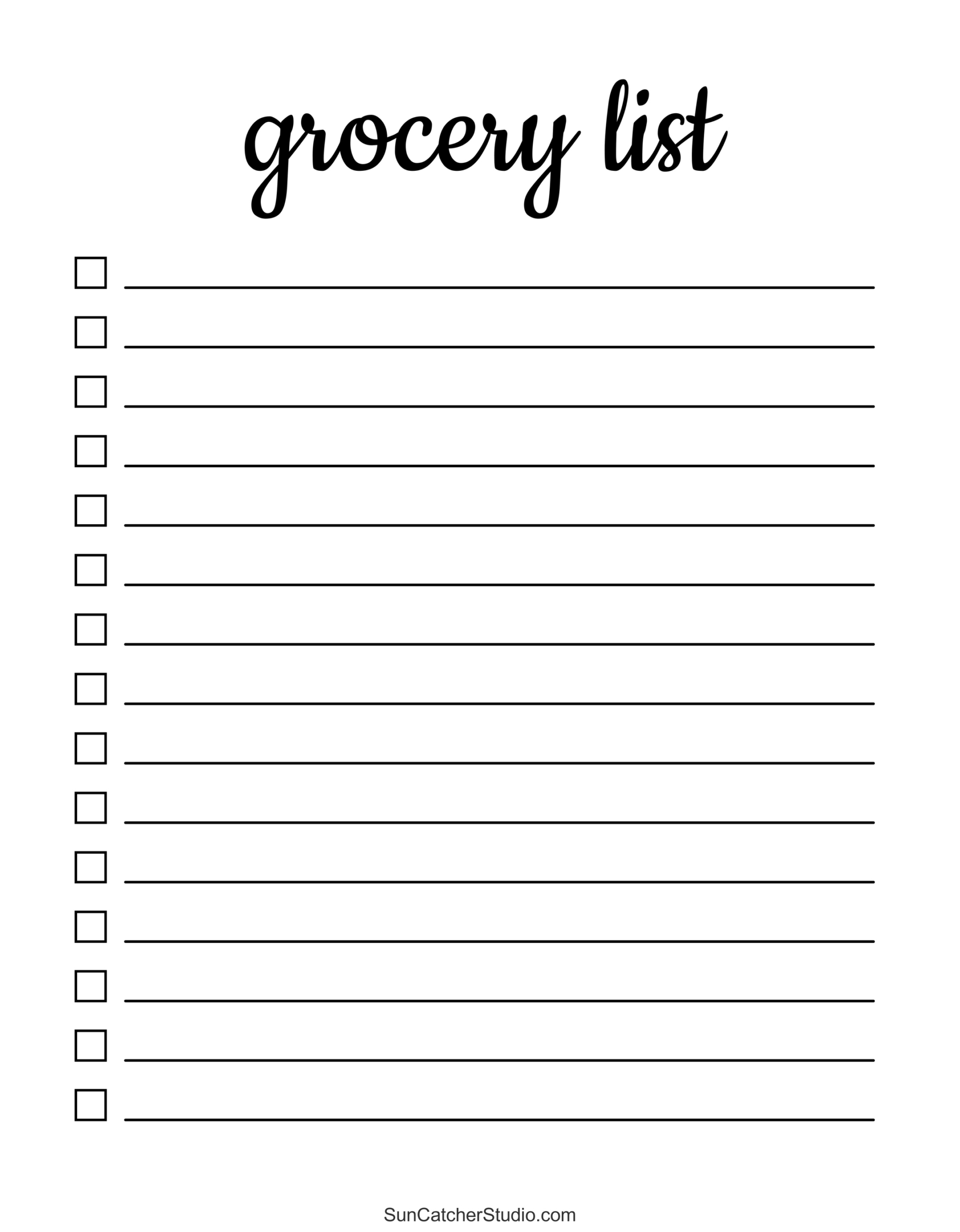 Free Printable Grocery List Templates (Pdf): Shopping Lists – Free with Free Printable Shopping List Templates