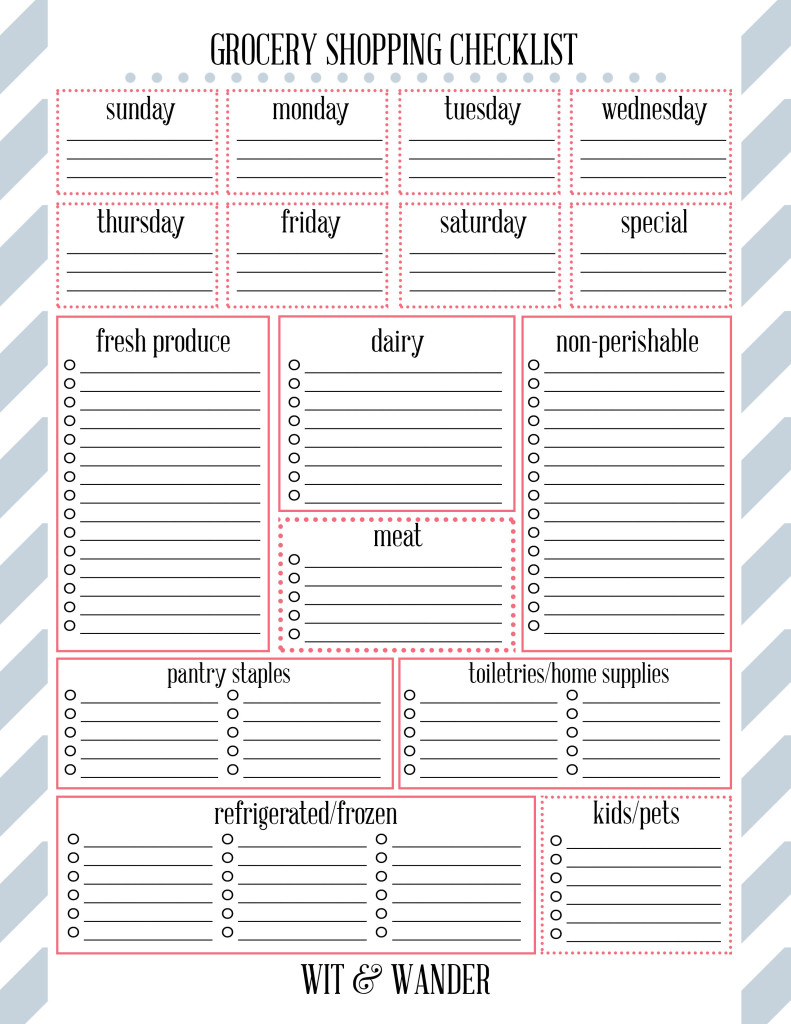 Free Printable Grocery Shopping List - Our Handcrafted Life throughout Free Grocery Shopping List Printable
