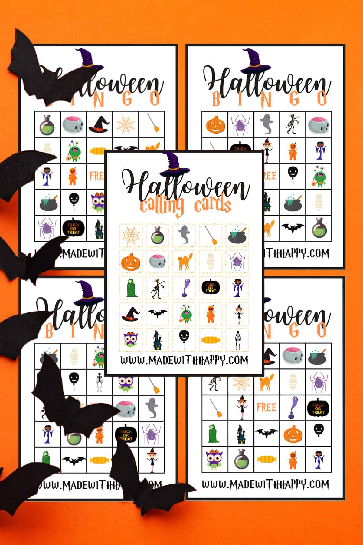 Free Printable Halloween Bingo Cards And Calling Card inside Free Printable Halloween Bingo Cards