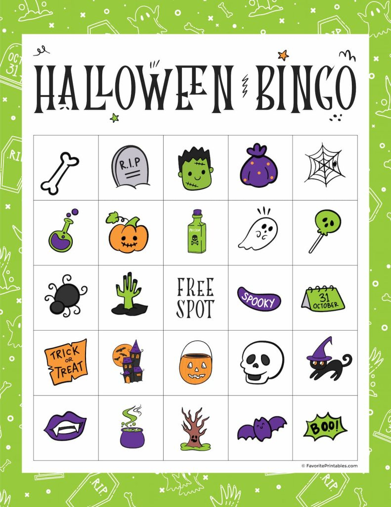 Free Printable Halloween Bingo Game - Favorite Printables in Free Printable Halloween Bingo Cards