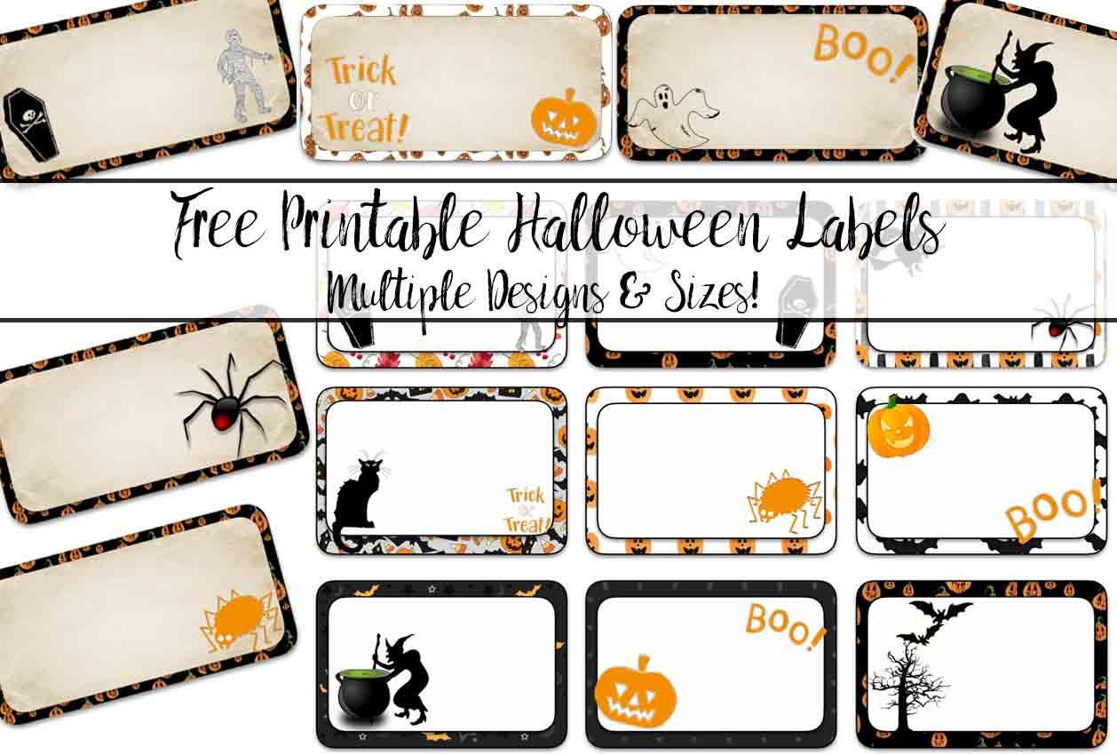 Free Printable Halloween Labels: Multiple Sizes, Multiple Designs within Free Printable Labels For Halloween