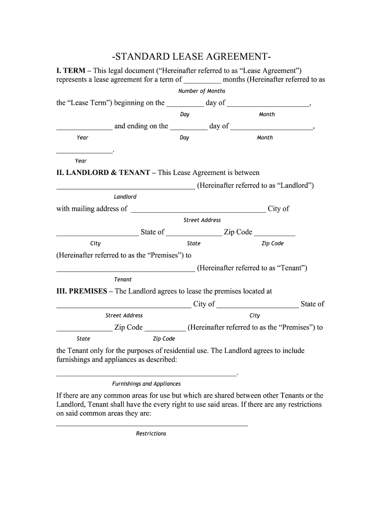 Free Printable Lease Agreement: Fill Out &amp;amp; Sign Online | Dochub with Free Printable House Lease Agreement