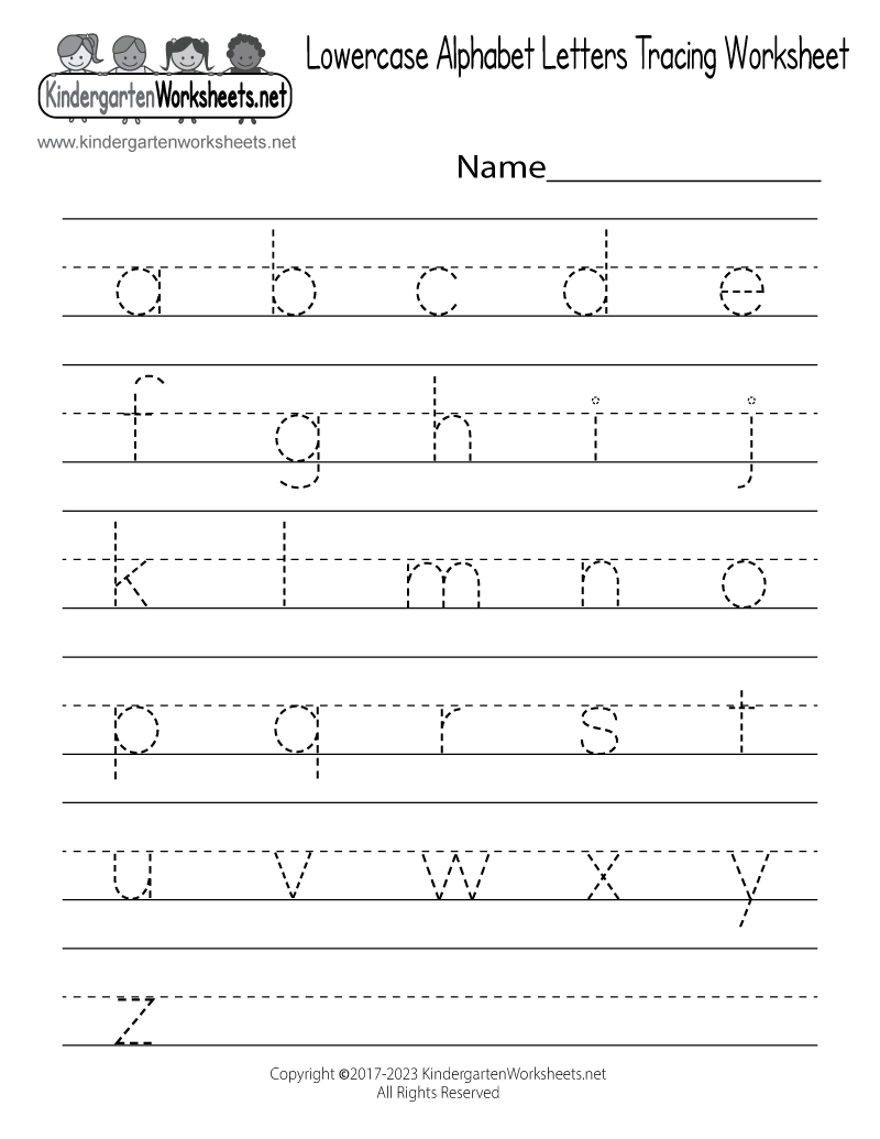 Free Printable Lowercase Alphabet Letters Tracing Worksheet intended for Lower Case Letter Tracing Free Printable