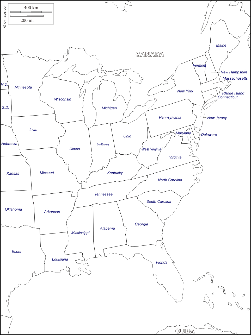 Free Printable Map Of Eastern United States With Cities, Download pertaining to Map of Eastern United States Printable