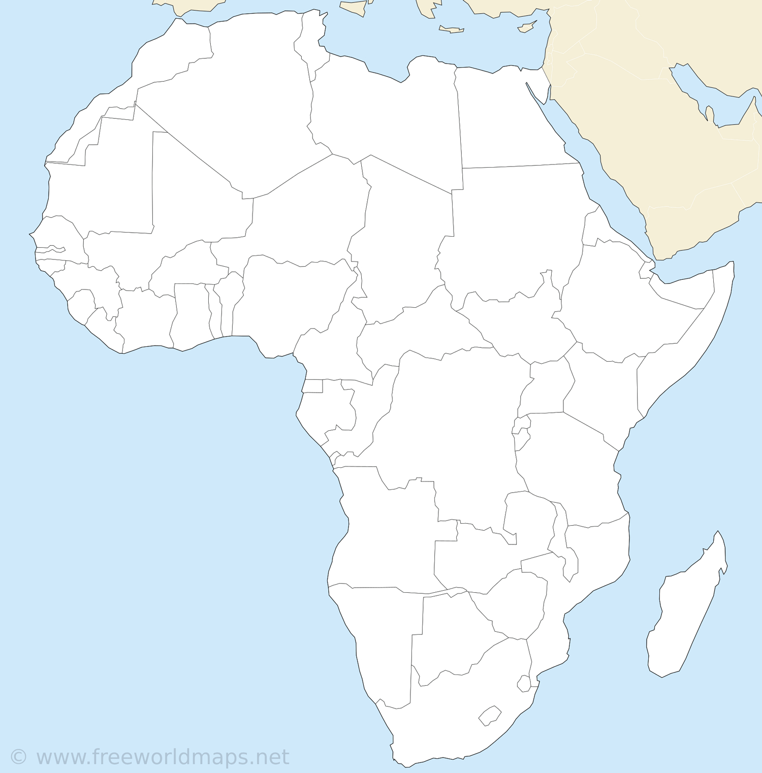Free Printable Maps Of Africa intended for Printable Map Of Africa Blank